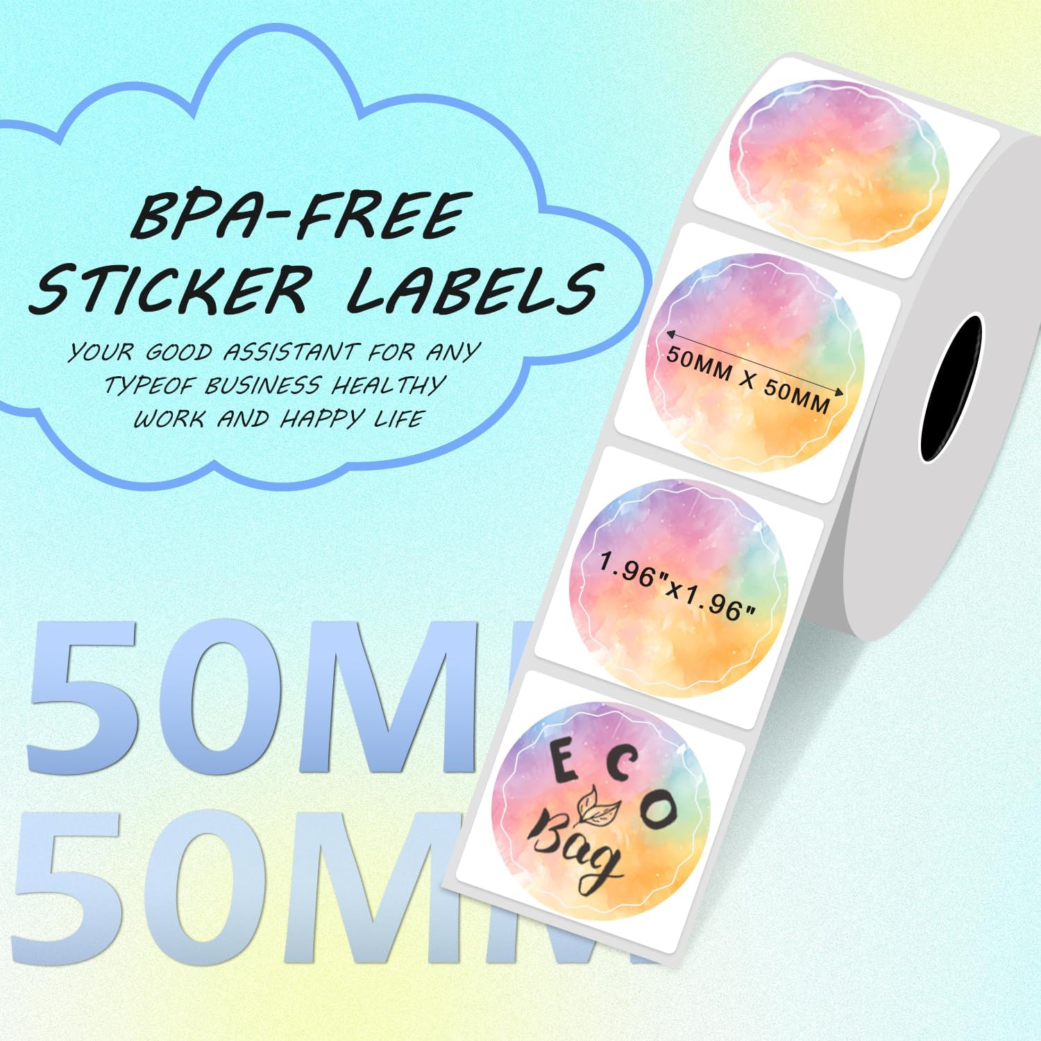 Original Print Master M220 Labels, Round - 1.96", "Compatible with Phomemo M110 M110 M220 M200 M221, Gradient Flower, 4 Rolls