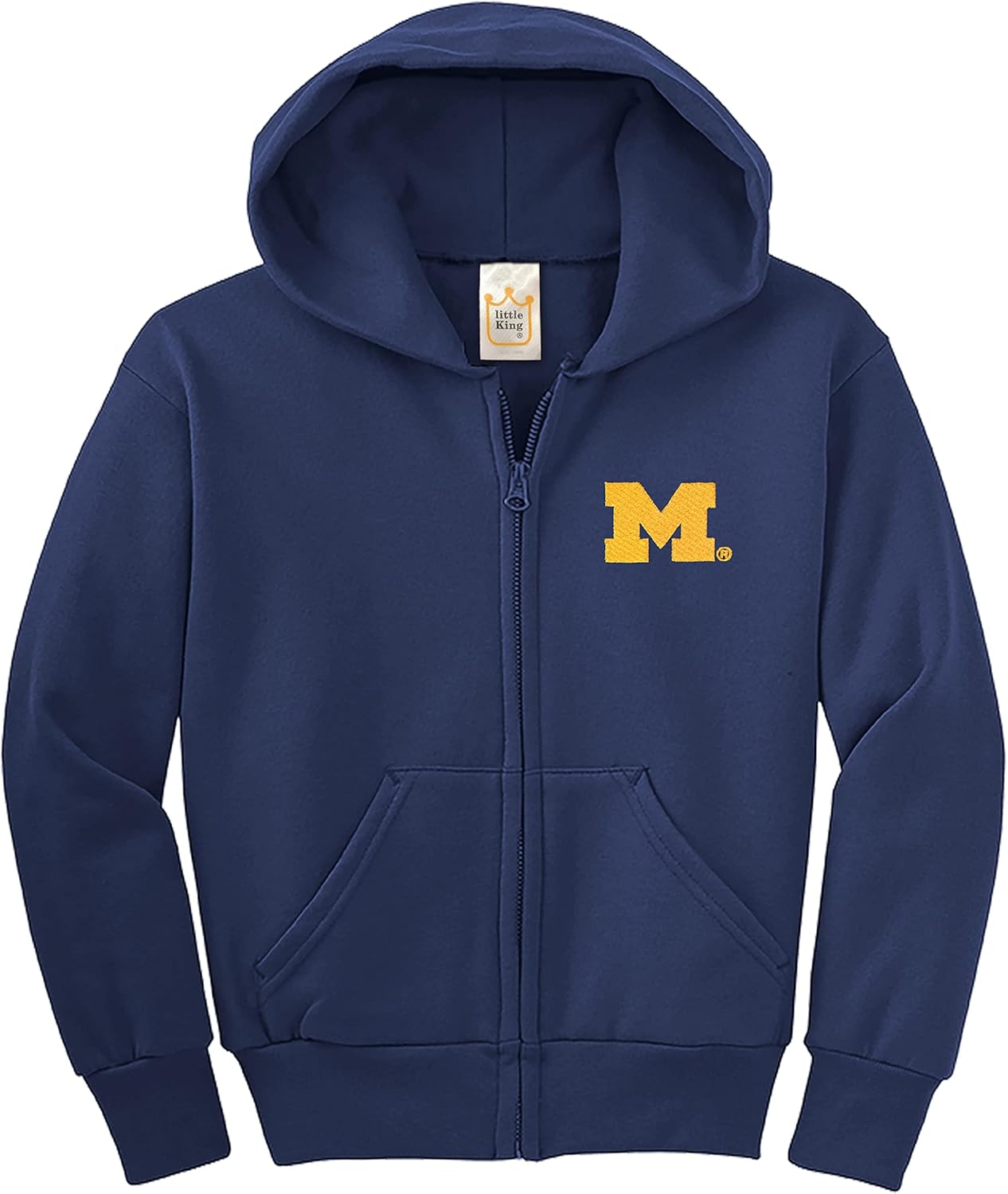 Little King NCAA Youth Boys Teen Full Zip Cotton Fleece Hoodie Sweatshirt with Embroidered Team Logo (YS YM YL YXL) - Image 3