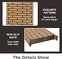 Vista 3 de Divisor de habitación Pantalla de madera de 4 paneles de malla de madera, diseño tejido de malla de madera, divisor de pantalla de habitación