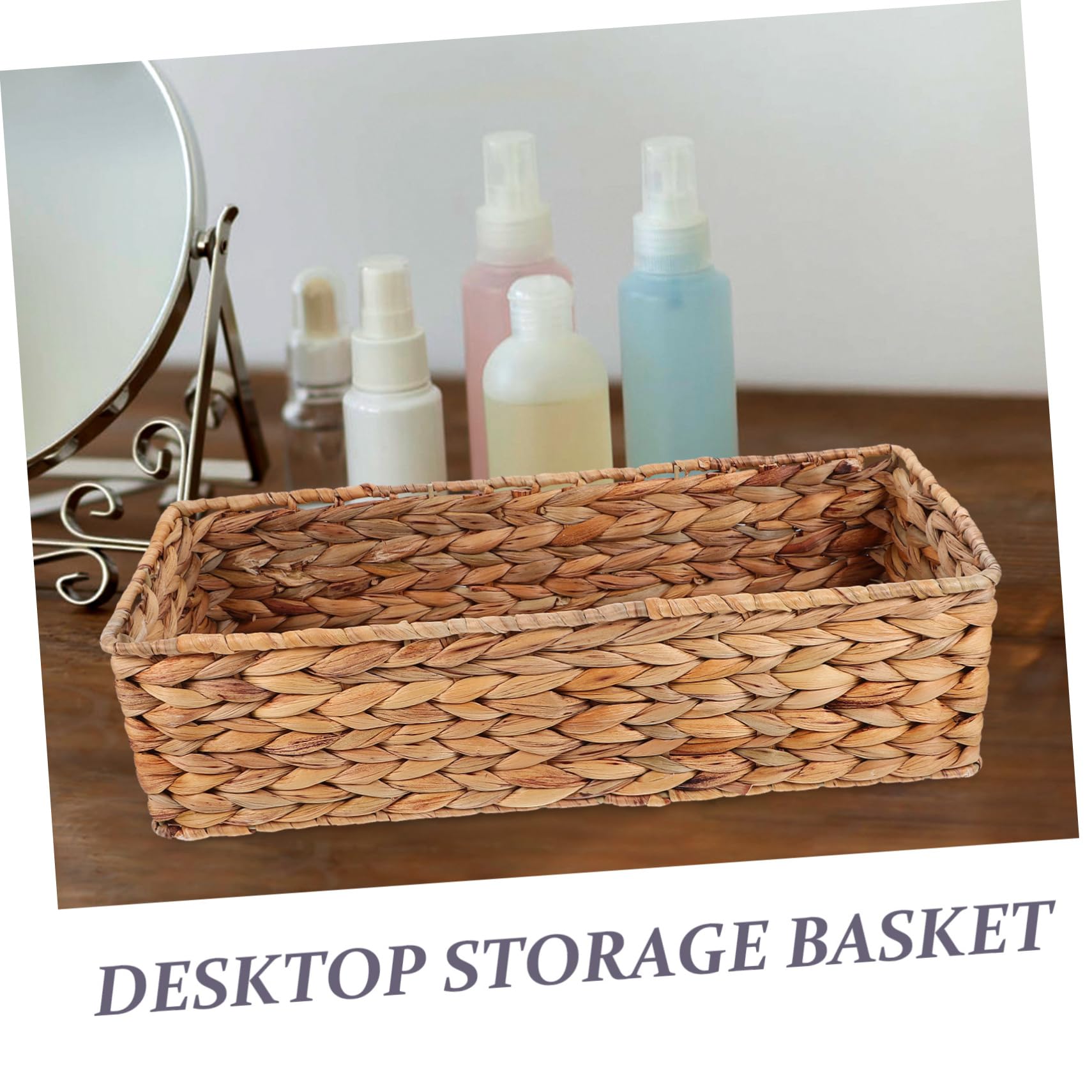 Panier Tressé en Jacinthe D’eau, Grand Format, pour Bureau
