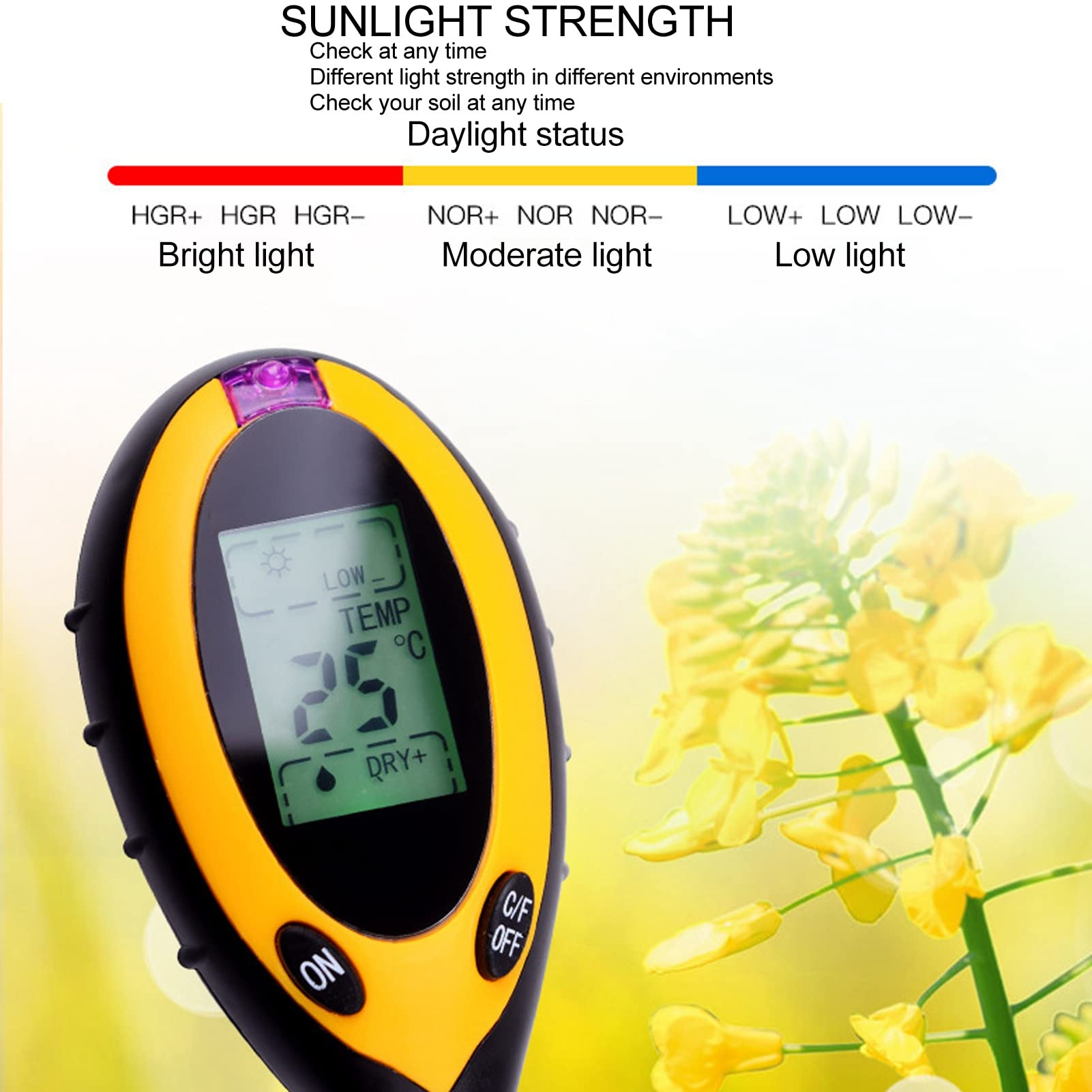 4-in-1 Bodentester - PH Wert, Feuchtigkeit, Temperatur, Licht