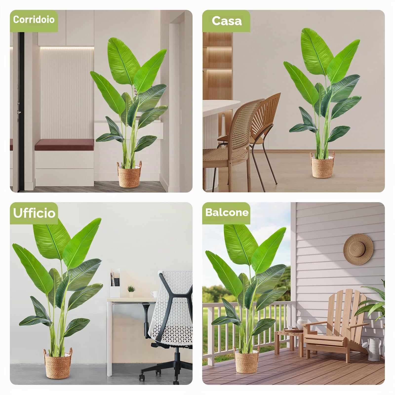 Pianta artificiale grande 160 cm uccello del paradiso artificiale piante in vaso Fake Plants Artificial Plants Artificial Palma artificiale Pianta d'appartamento come vera per interni ed esterni