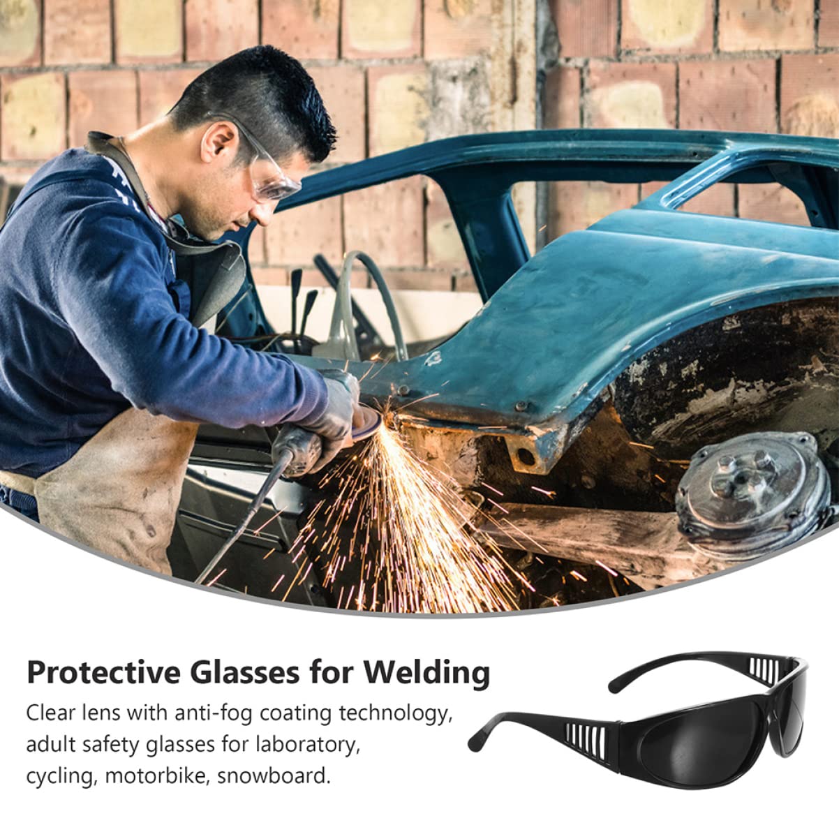 DOITOOL 2 Juegos Gafas De Soldador Oscurecimiento Gafas De Seguridad Gafas De Proteccion Gafas De Protección Gafas Seguridad Anteojos A Prueba De Viento Anteojos Para Soldar 12 Piezas * 2