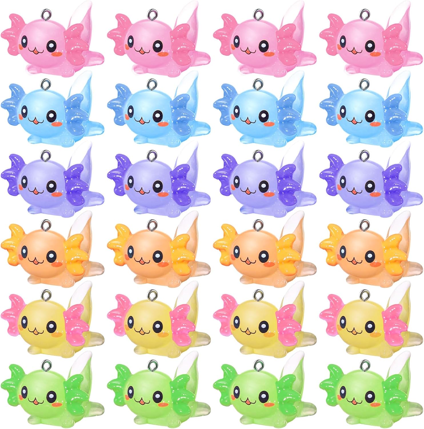 Junkin Animal Charms Axolotl Resin Charms for Jewelry Making Tiny Resin Animals Figures Miniature Axolotl Ornament Sea Pendant for DIY Earrings Necklace Bracelet