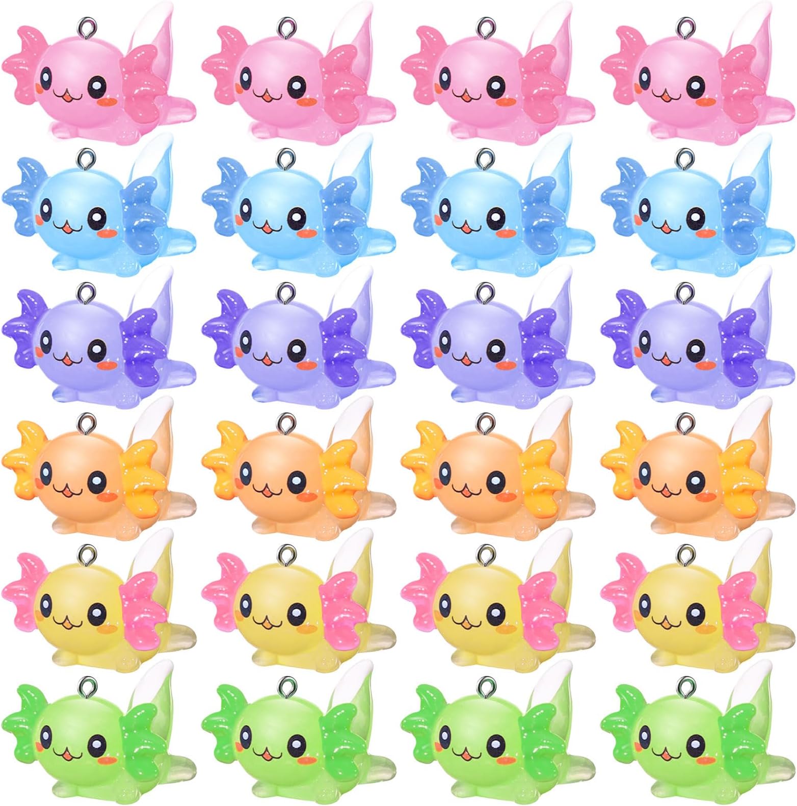 Junkin Animal Charms Axolotl Resin Charms for Jewelry Making Tiny Resin Animals Figures Miniature Axolotl Ornament Sea Pendant for DIY Earrings Necklace Bracelet