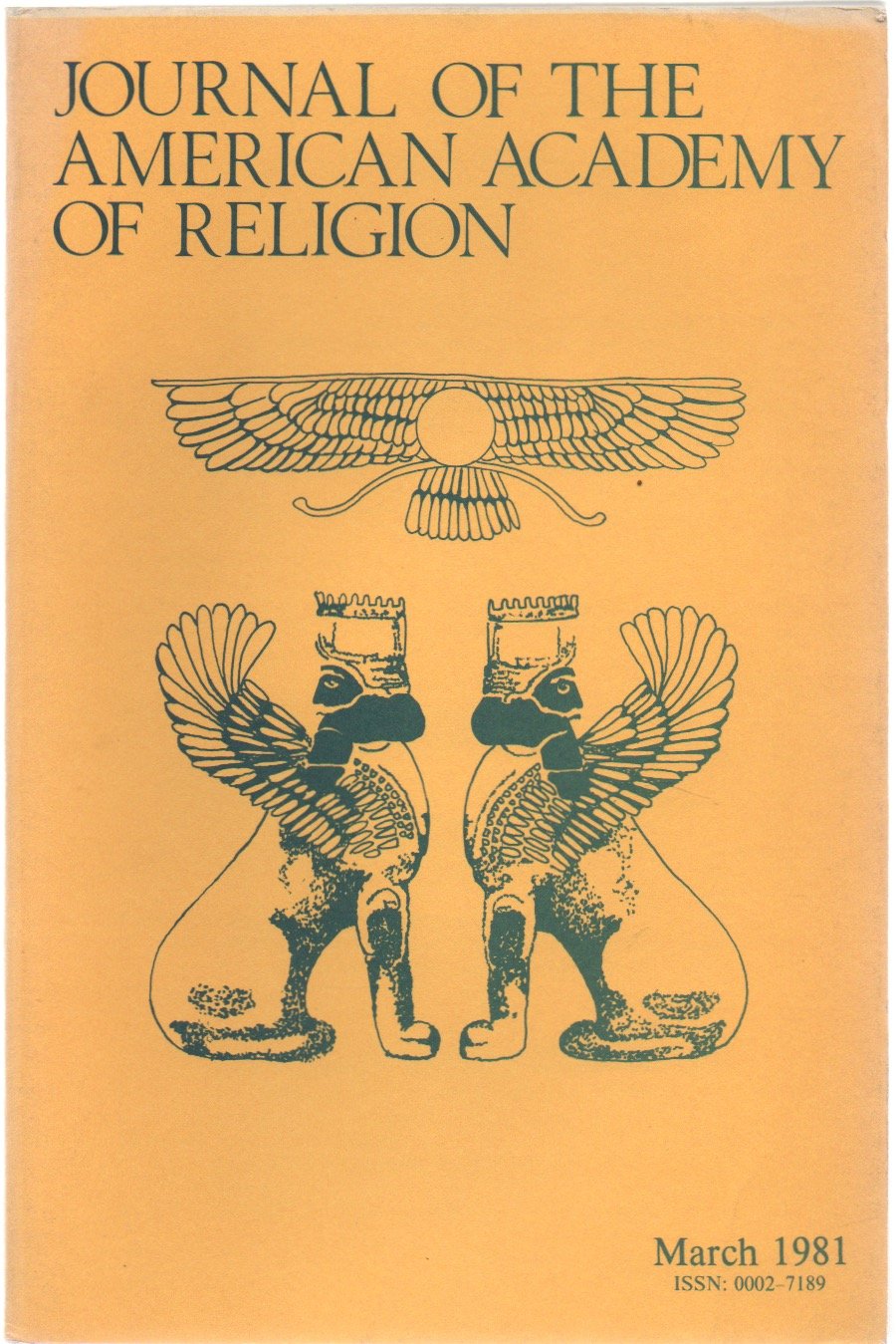 Journal of the American Academy of Religion March 1981 Volume XLIX