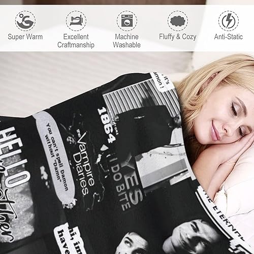 Miniatura 4 de CHCOML Damon Actor Salvatore - Manta de franela antibolitas para decoración del hogar, 10.58 oz, diseño de arte HD