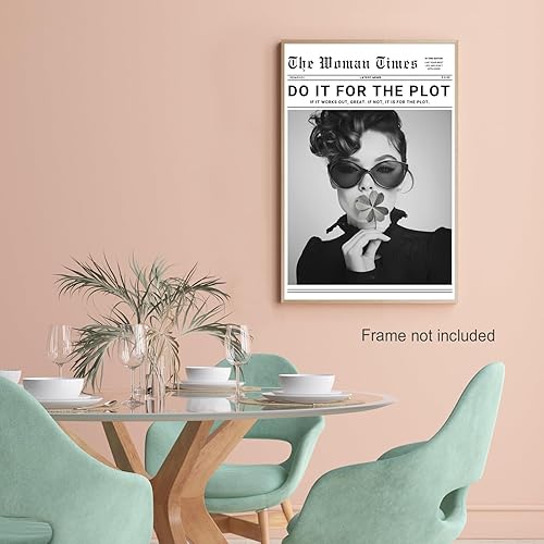 Miniatura 7 de Póster de pared en blanco y negro, póster de moda, póster de noticias de periódicos, pósteres retro para bares, decoración de carrito de bar,