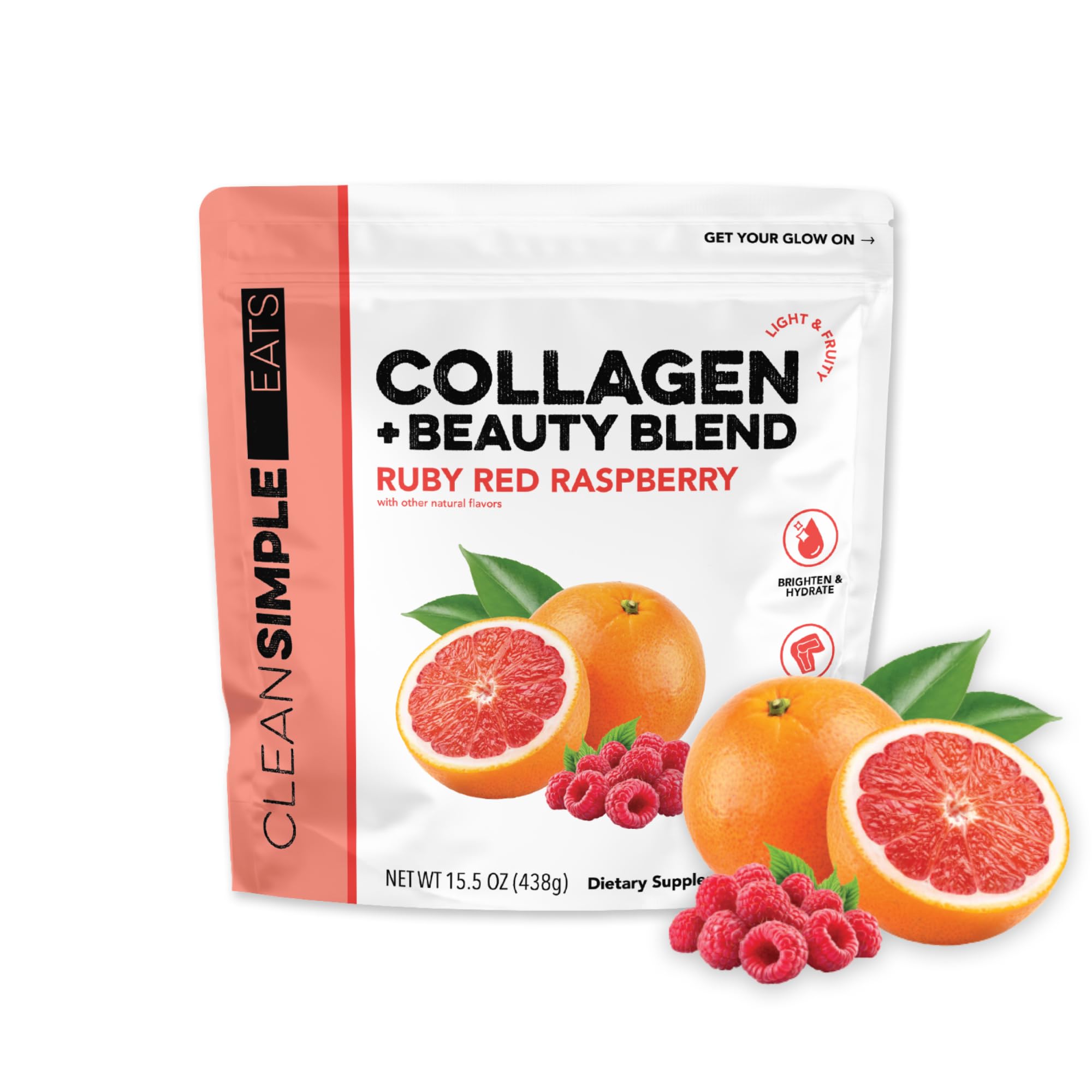 Clean Simple Eats Collagen + Beauty Blend, Ruby Red Raspberry, 30 Servings Ruby Red Raspberry 30 Servings (Pack of 1)