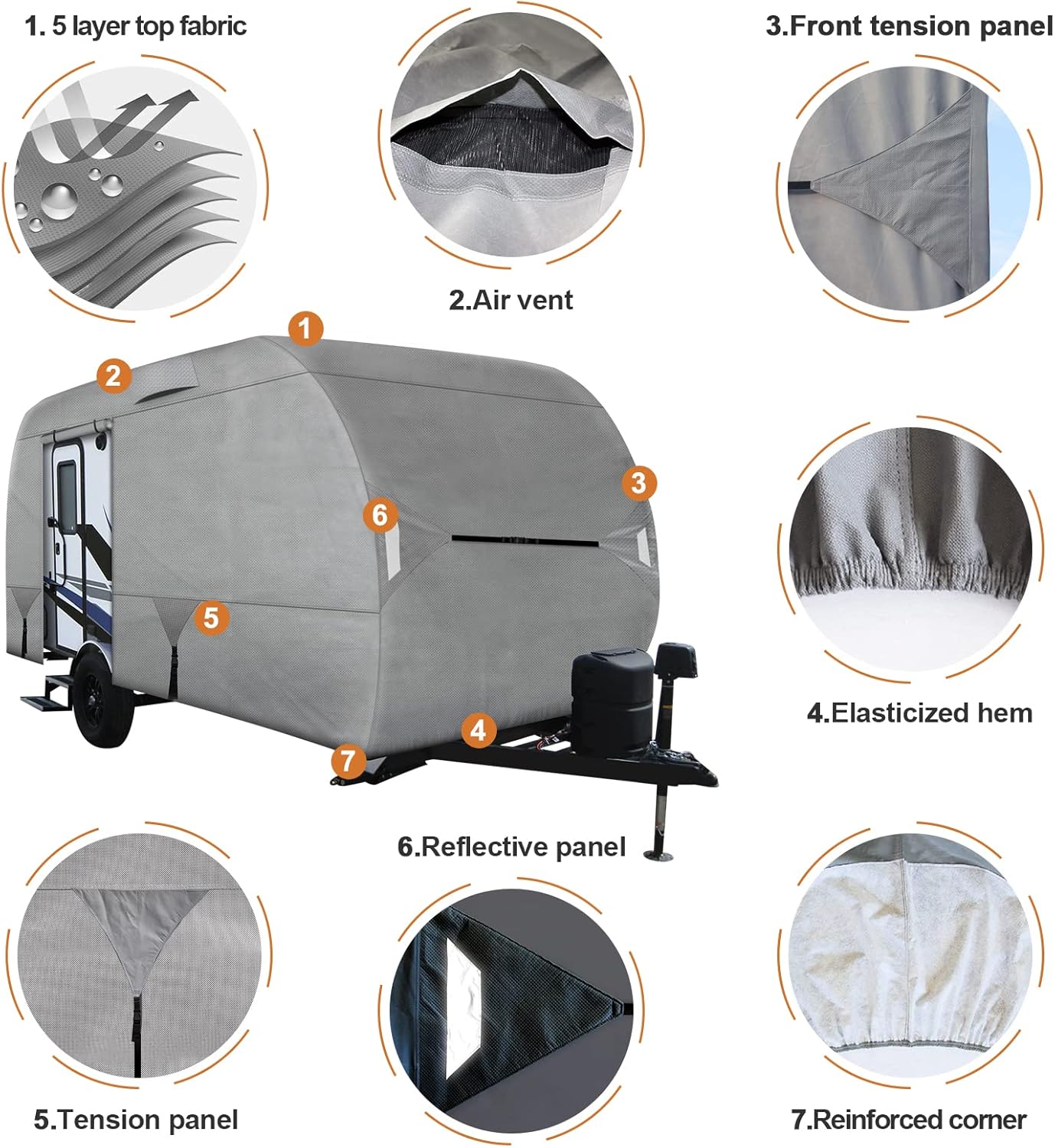 Buy Leader Accessories Travel Trailer Cover RPod Cover, Fits RP179