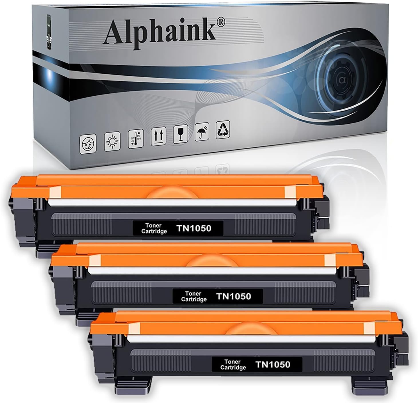 alphaink 3 Toner compatibili con Brother TN1050 TN-1050 TN-1000 per stampanti Brother DCP-1510 DCP-1512 DCP-1612W DCP-1610W DCP-1616NW HL-1210W HL-1110 HL-1112 HL-1212W HL-1201 MFC-1810 MFC-1910W
