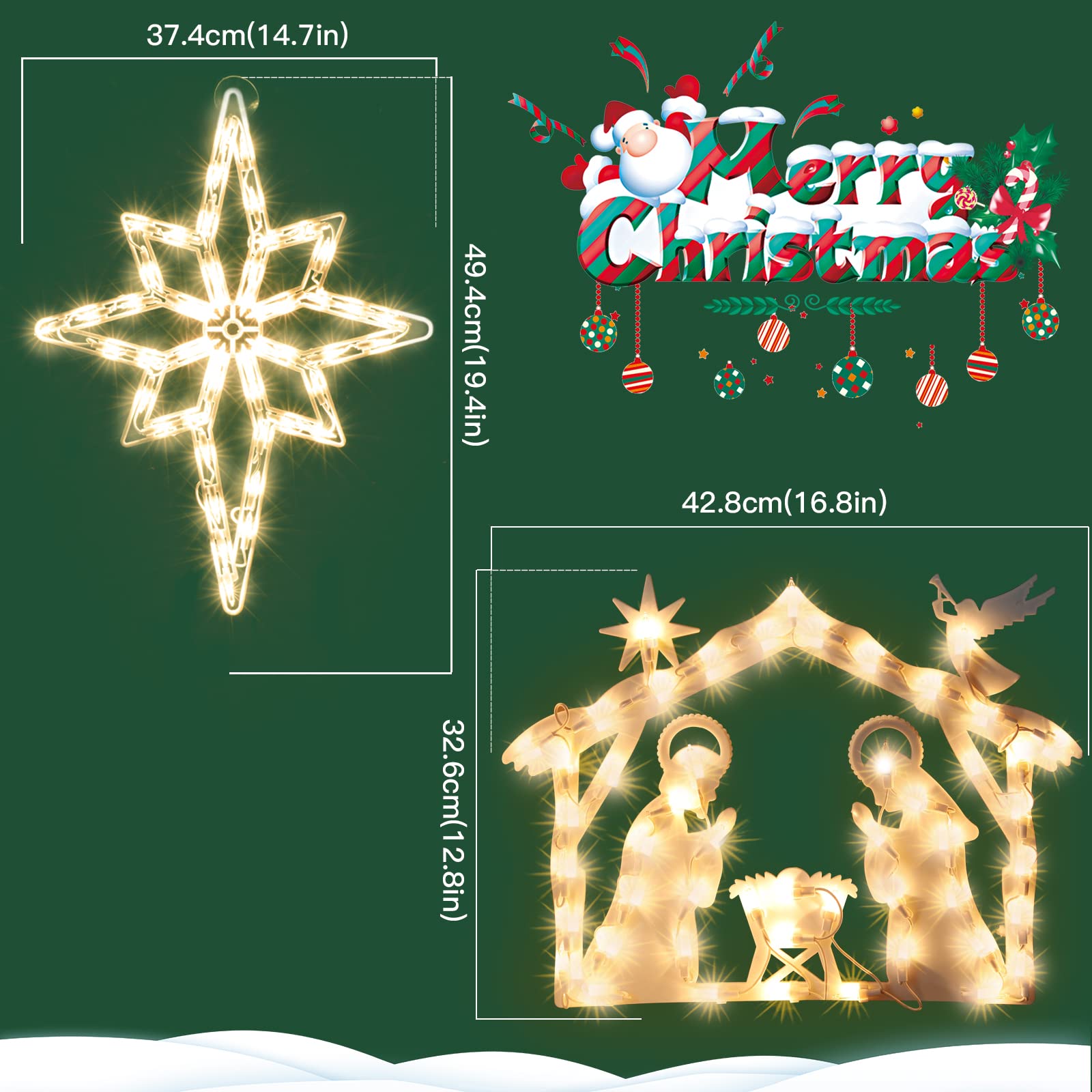 Weihnachts-Fenster-Silhouette-Lichter