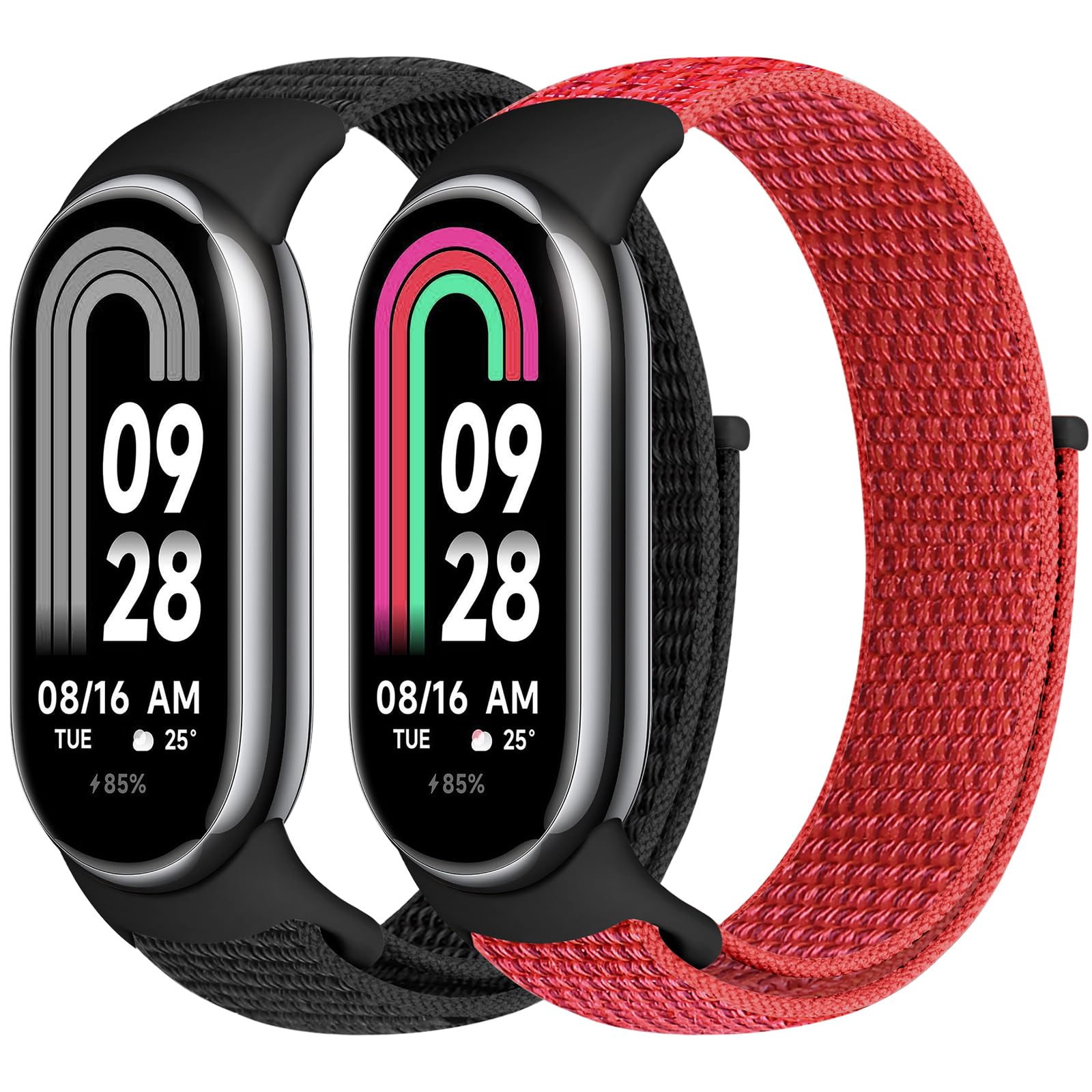 Runostrich Nylon Straps Compatible with Xiaomi Smart Band 10/9/8 Soft Nylon Loop Strap Breathable Adjustable Replacement Band for Women Men
