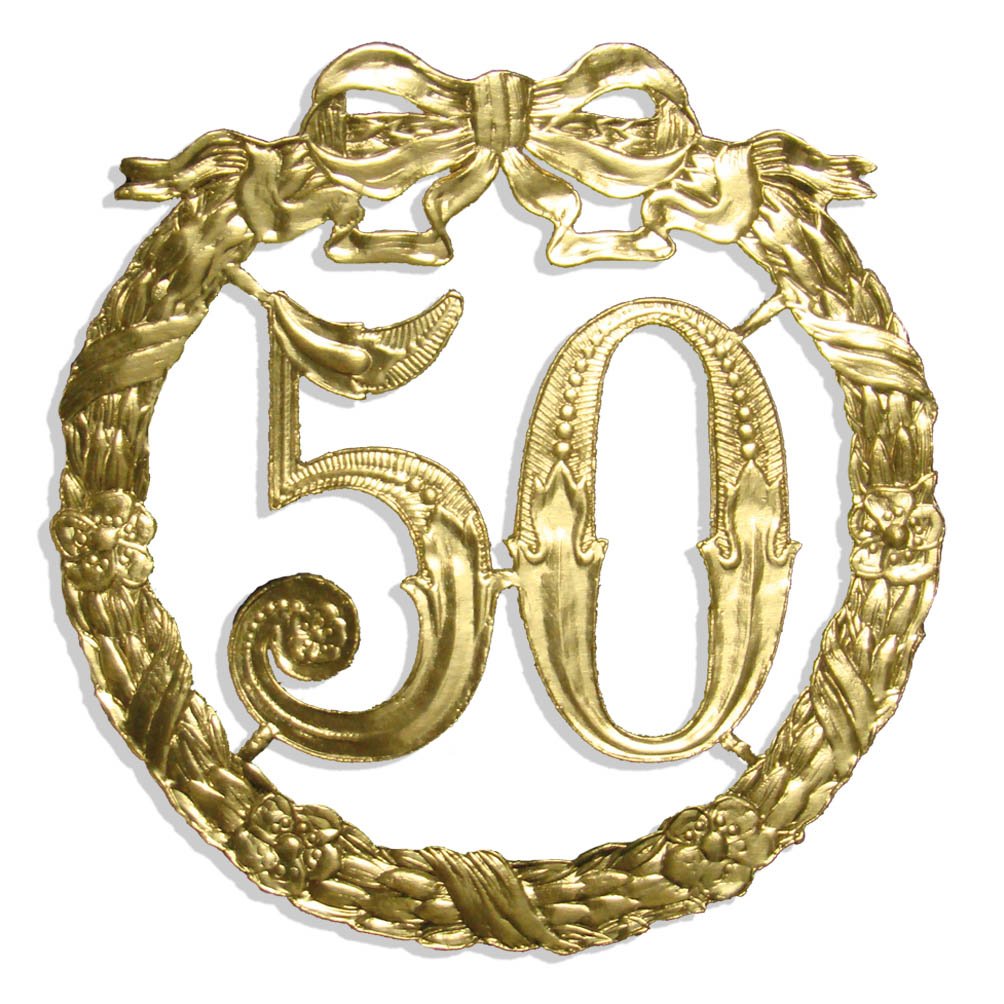 Kunze Dresden Party Anniversary Jubilee Number 50, 5-1/8-Inch, Gold