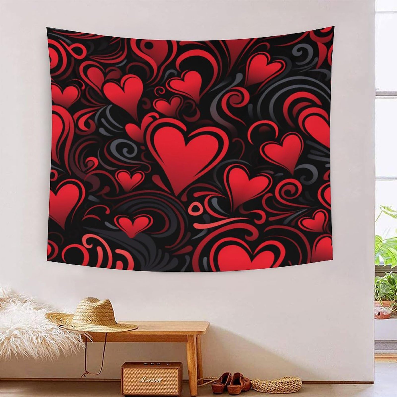 HLXZMCVBT 3D Love Print Wall Blanket Home Decoration Bedding Poster Wall Art Tapestry Wall Hanging Tapestry Soft Polyester for Unisex Children Bedroom/Living Room/Dorm/Curtain 100cmx150cm