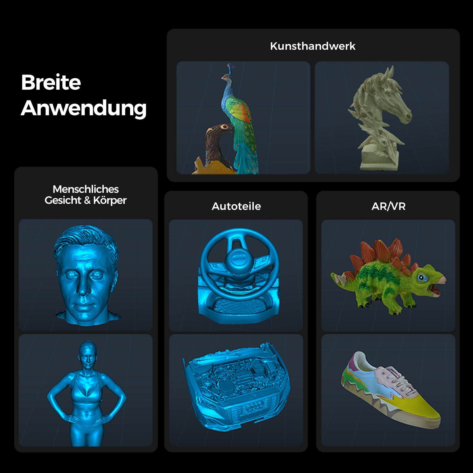 Creality Skaner 3D CR-Scan Ferret Pro do druku 3D, skaner ręczny z bezprzewodowym skanowaniem i śledzeniem zapobiegającym wstrząsom, ulepszenie do szybkiego skanowania pełnokolorowego, dokładność 0,1