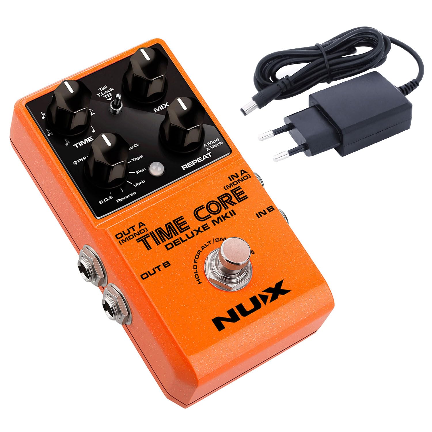 Nux Time Core Deluxe MKII Delay Pedal Hall-Effektgerät + keepdrum Netzteil