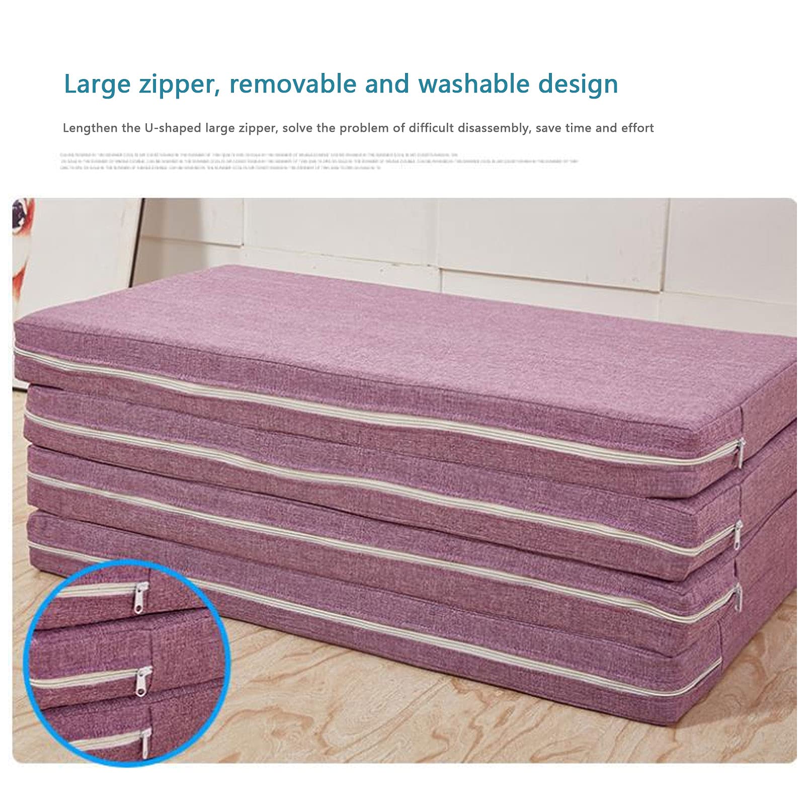Funda para silla de jardín al aire libre con cojín de asiento antideslizante, almohadilla reclinable suave y gruesa (3 cm/5 cm) y cierre de cremallera, 70 x 200 cm, para uso en la playa y el patio