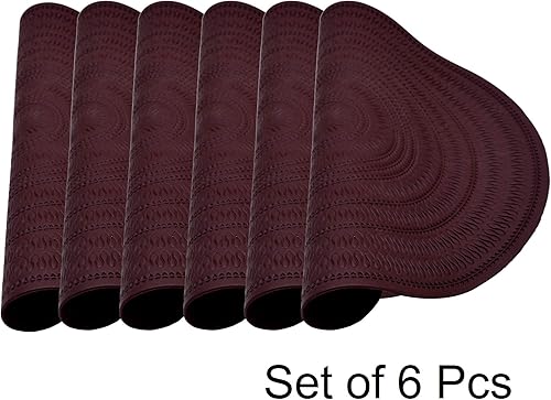 Miniatura 9 de Decozen Juego de 6 manteles individuales para mesa de centro de comedor, resistentes a los arañazos, a las manchas de calor, antideslizantes, para