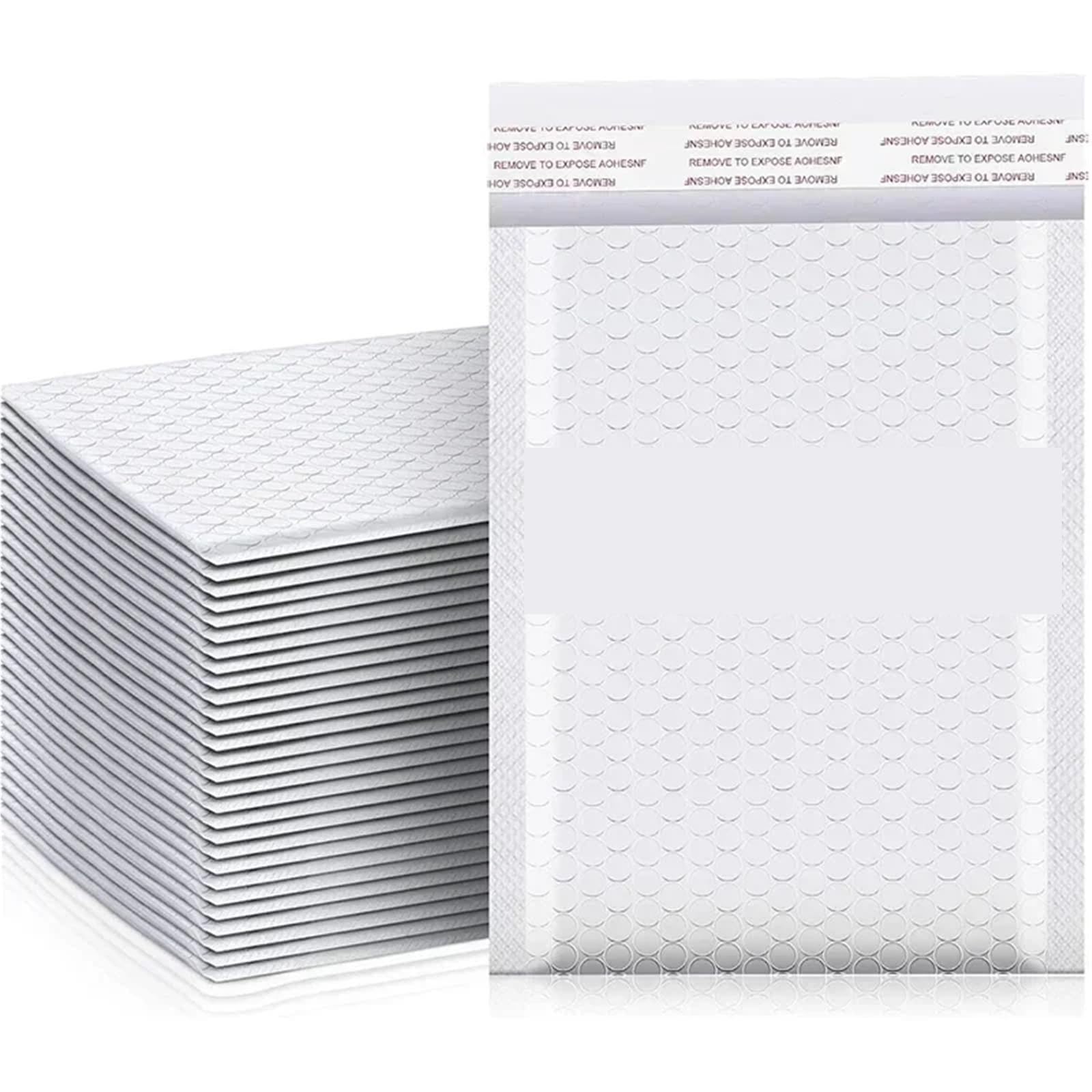Self Sealing Bubble Cushion White Bubble Envelopes Bag Waterproof Foam Mailers Shipping Envelope Bags Plastic Self Sealed Packing Pouches(White- 18x23cm,30PCS)