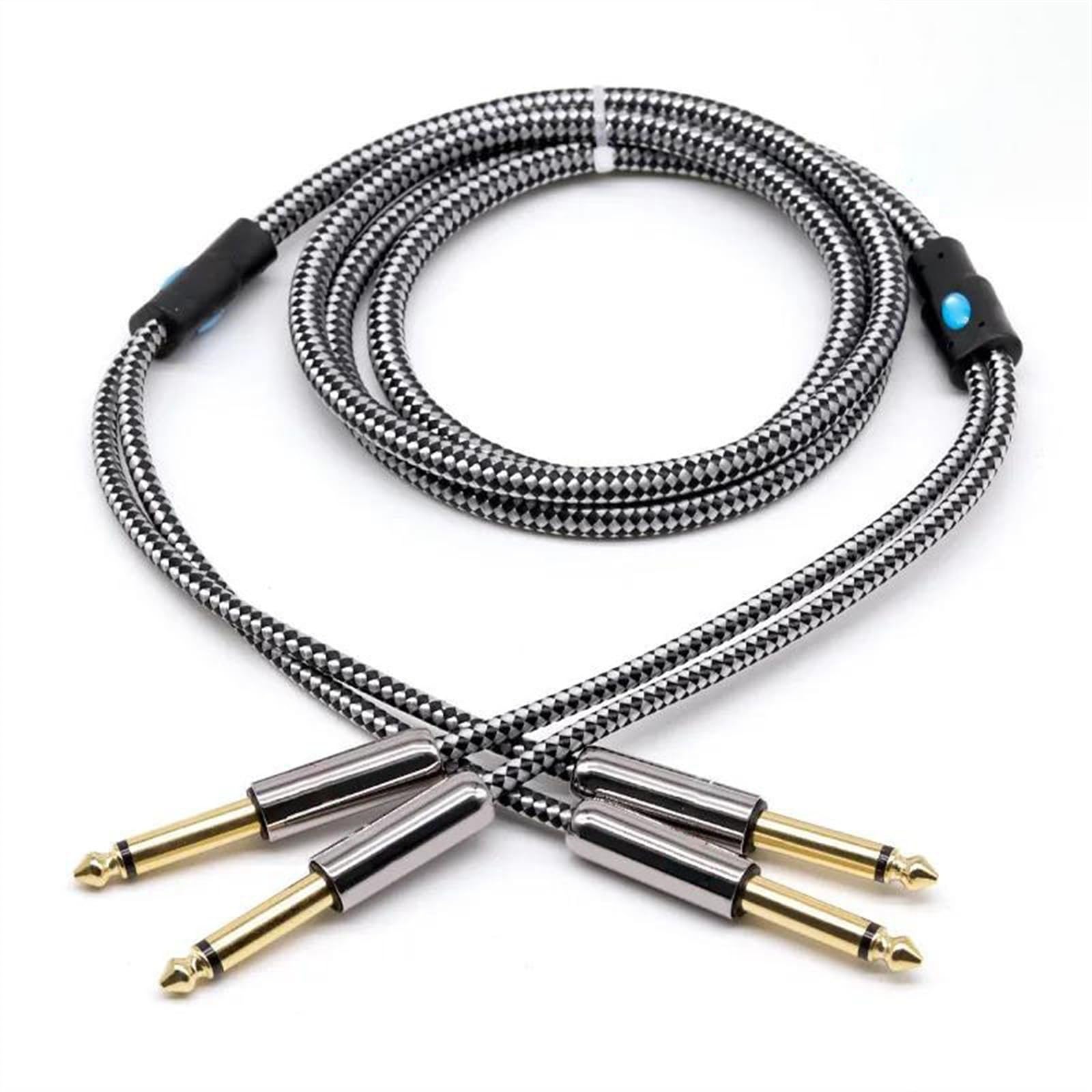Podwójny Kabel Audio 1/4'' TS Mono 6,35 Mm Na Podwójny Męski Kabel Audio 1/4 Cala Do Gitary Ze Wzmacniaczem Miksującym Kabel do Instrumentów Gitarowych (Color : A, Size : 10m)