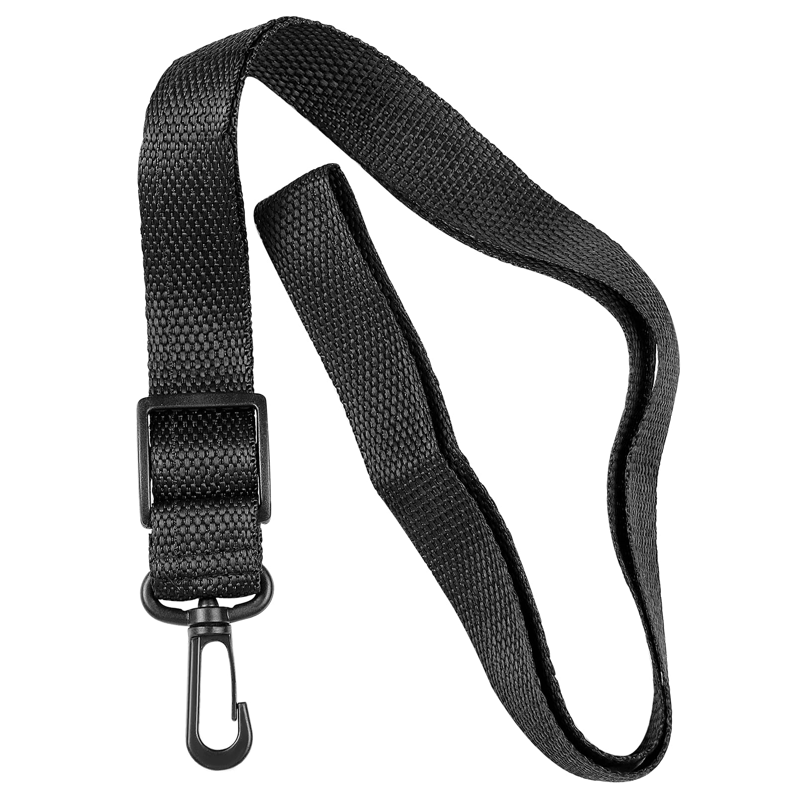 KUWAN Saxophone Neck Strap Soft Sax Leather strap Padded for Alto Sax Tenor Clarinet Baritone Soprano Horn Music Instrument (1, BLACK3)