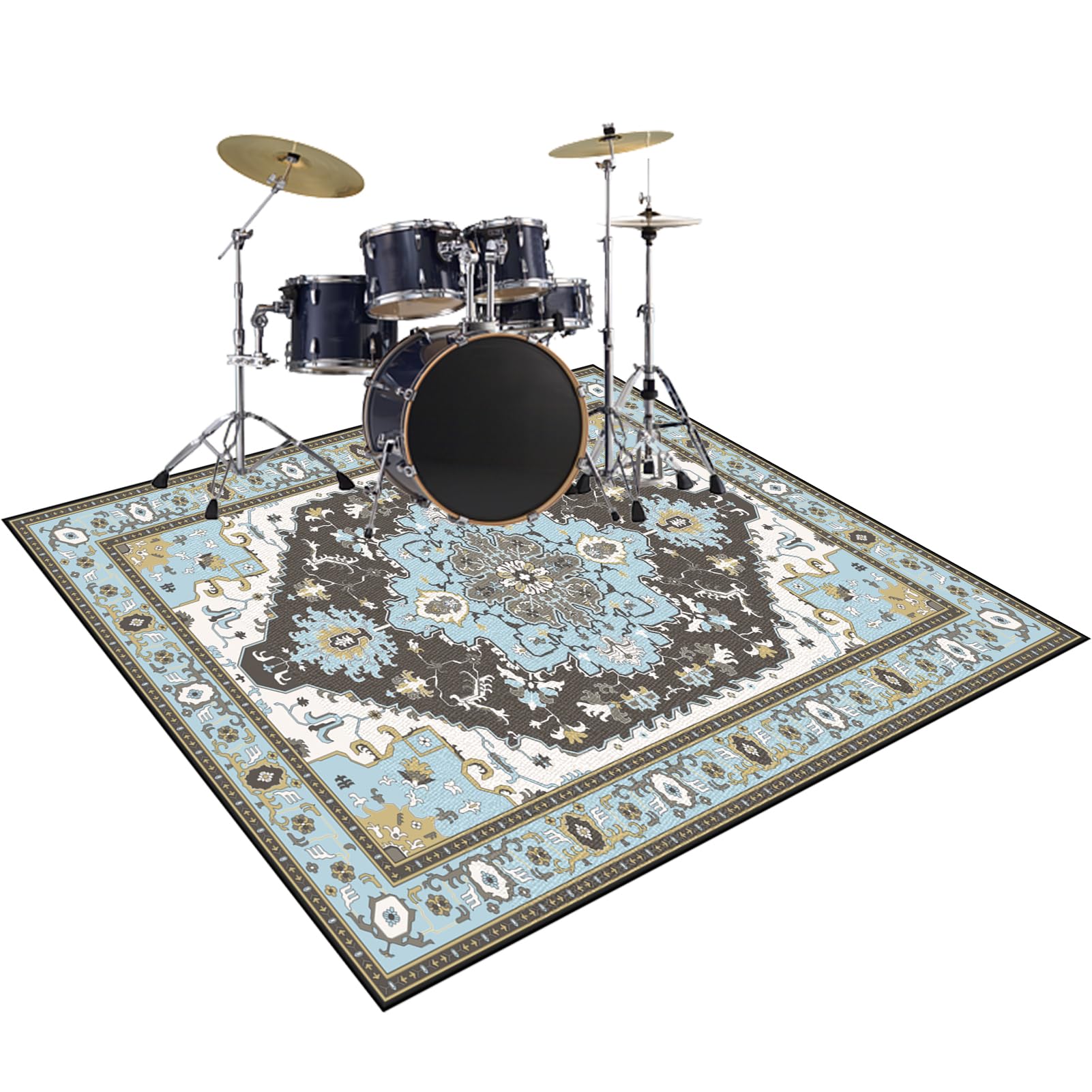170 x 140 cm, dywan perkusyjny do perkusji i perkusji, mata dźwiękoszczelna, mata bębnowa, antypoślizgowy koc, mata, bęben jazzowy, elektroniczny zestaw perkusyjny, dywaniki do bębna basowego