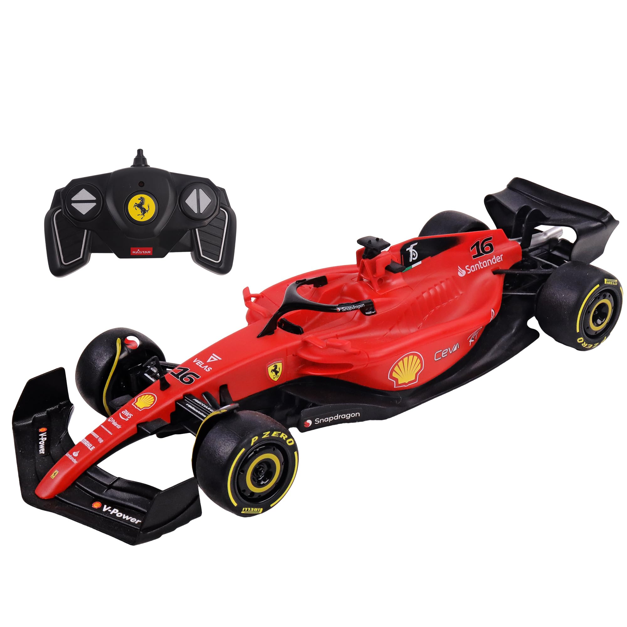 TURBO CHALLENGE - Ferrari F1-75 - RC Prestige - 095643 - Auto Radiocomandata - Rosso - 1/18 - Plastica - Giocattolo per Bambini - Regali - Compleanno - Formula 1 - Adesivi Inclusi - dai 6 anni