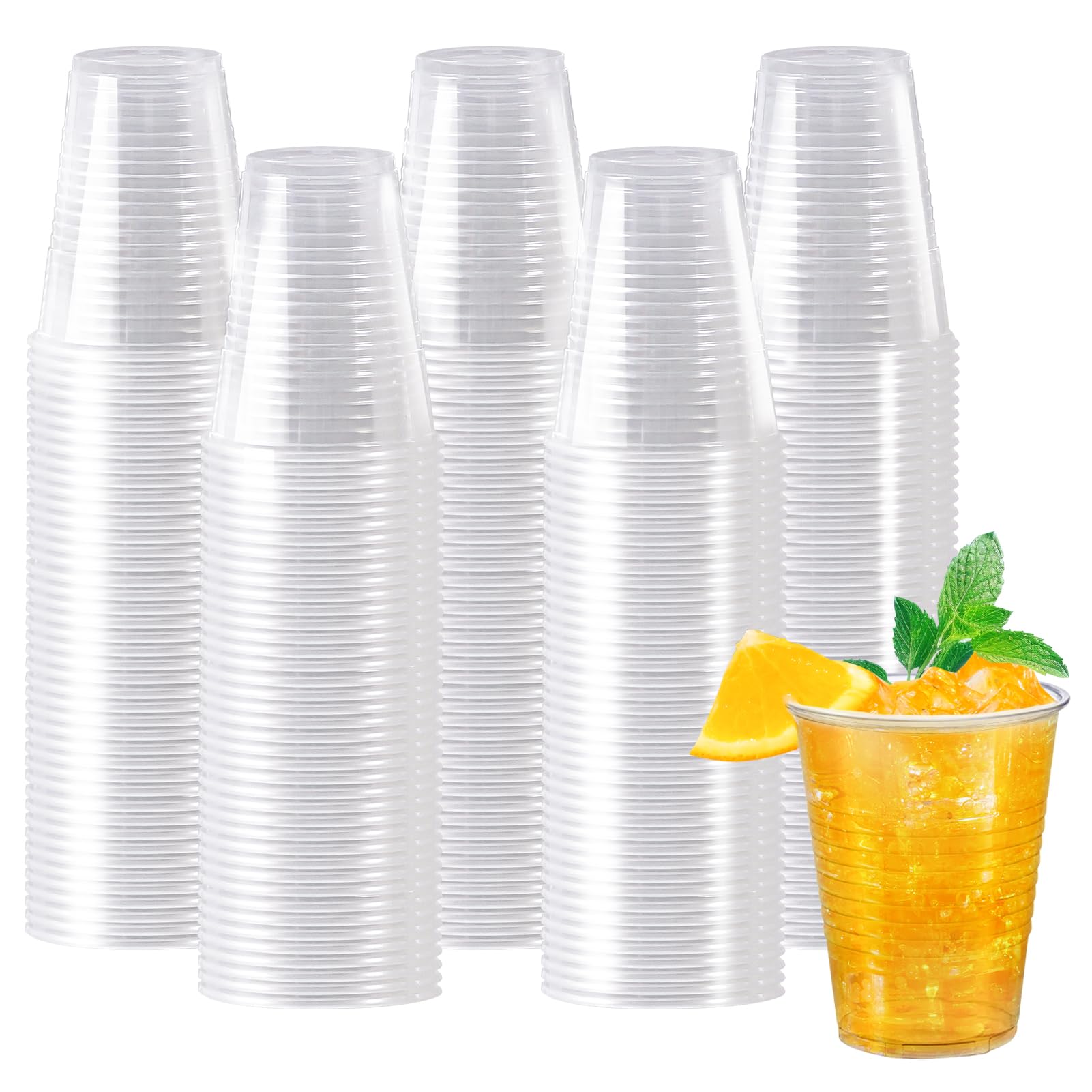 600 Pack 7 OZ Clear Plastic Cups, Disposable Plastic Cups, Cold Party Drinking Cups, 7 Ounce Transparent Cups for Birthday, Parties, Picnics, Ceremonies and Events