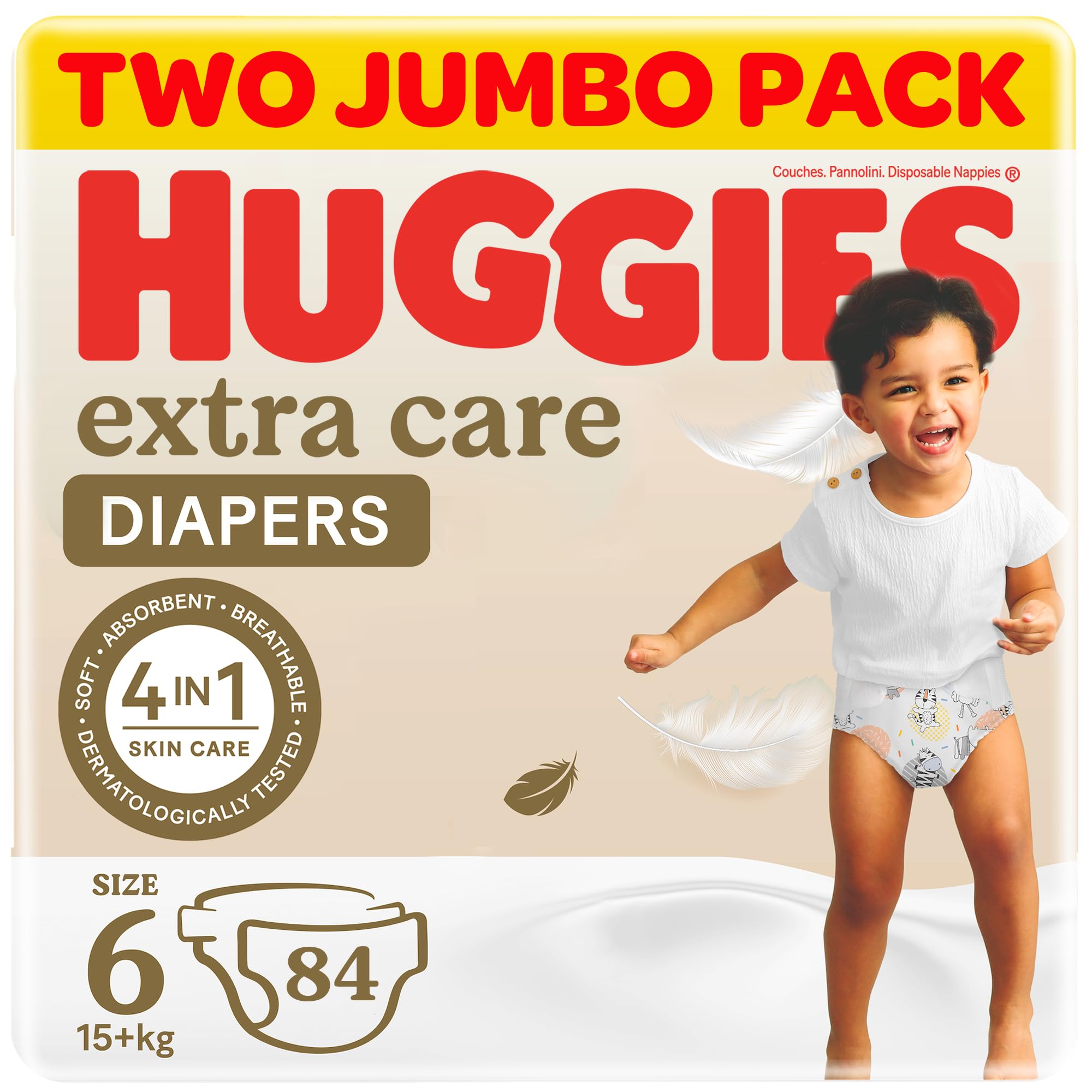 Extra Care Baby Diapers, Size 6 (15+ kg), Twin Jumbo Pack, 84 Diapers
