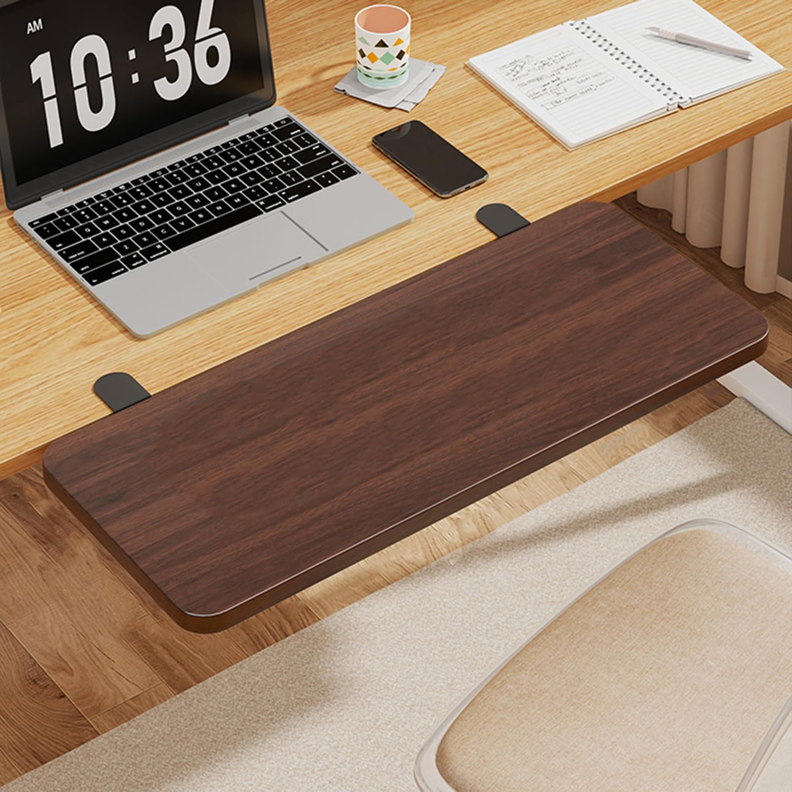 Faltbarer Schreibtisch Exteon mit Tastaturablage – einfache Montage, vielseitig für De, Boohelves & Tische – ideales Schreibtischzubehör für Home Office & Study
