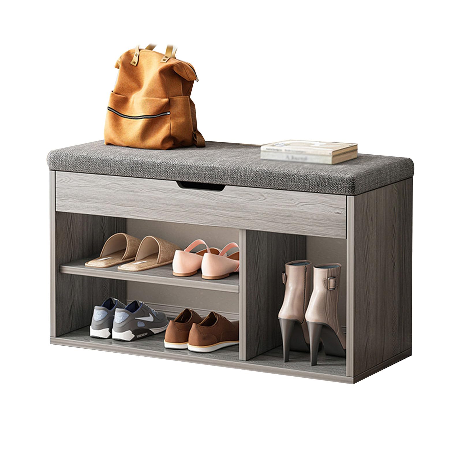 Rangement de chaussures multifonctionnel gain de place avec assise confortable pour chambre