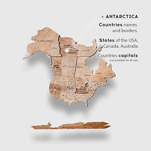 Miniatura 4 de ENJOY THE WOOD 3D Wood World Map Wall Art Large Wall Décor - World Travel Map - Any Occasion Gift Idea - Wall Art For Home &amp; Kitchen or Office