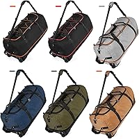 Vomgomfom Soft-side opvouwbare reistas op wielen, 110 l, uitbreidbaar, 140 liter, rollende sporttas met bijpassende opbergtas, bruin, bruin, 110L-140L, Roltas