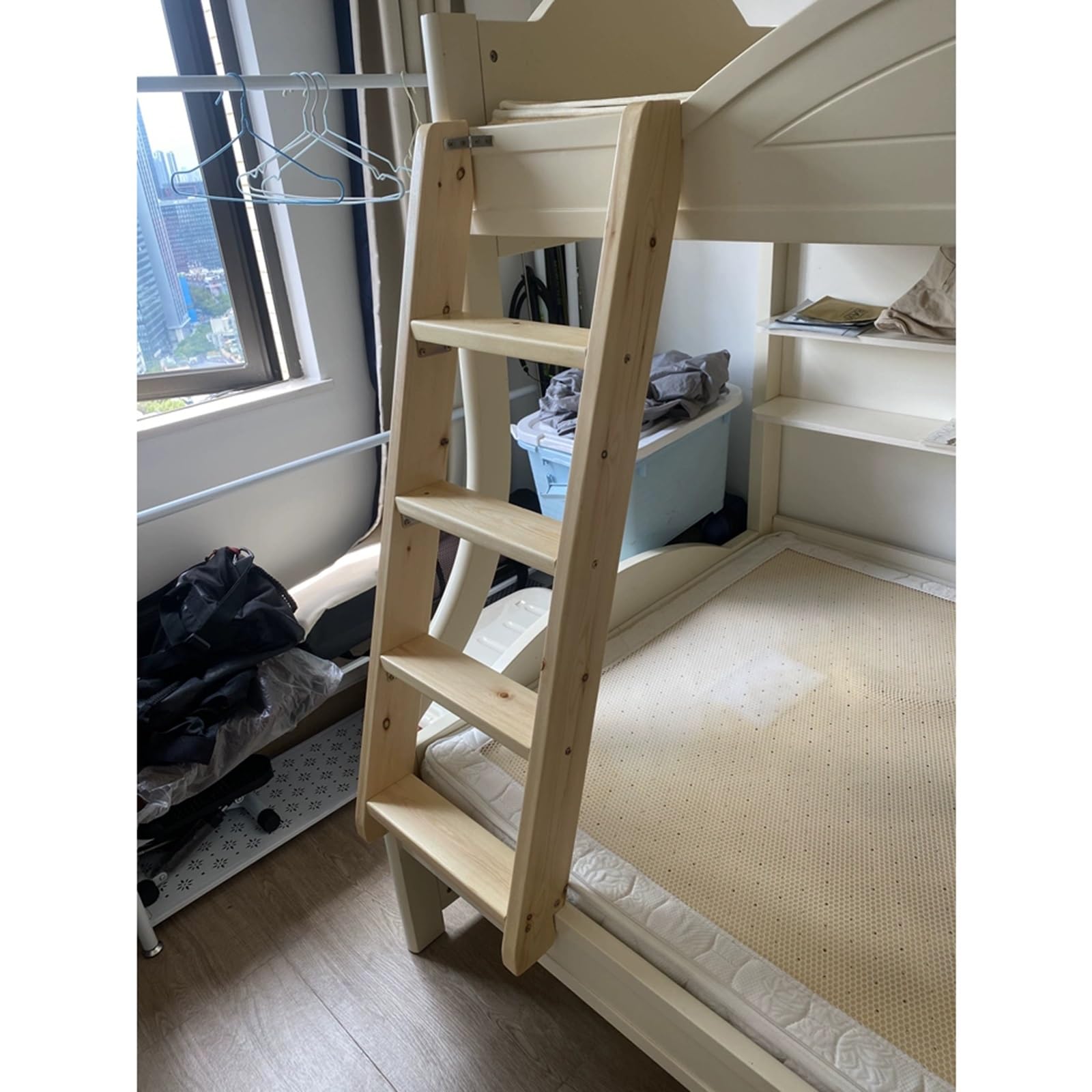 LXLZYXSF 100cm - 230cm Hoch Etagenbett-Leiter Für Erwachsene Teenager Kinder, Living Bed Ladder - 10cm Breite Trittstufen, Holz Loft-Leiter W/Gummifüße, Schlafzimmer(High-115cm/3.8ft/45.3in/1.15m)