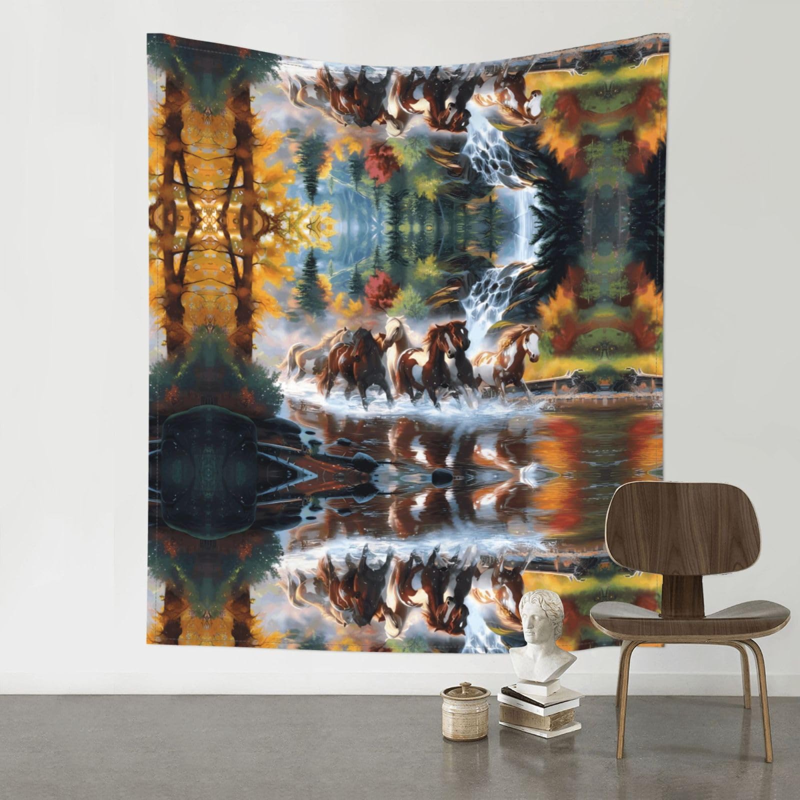 YYHWHJDE Horses Prints Wall Tapestry 60x51in - Boho Dorm Decor Throw Blanket - Beach Picnic Blanket - Versatile Home Accent