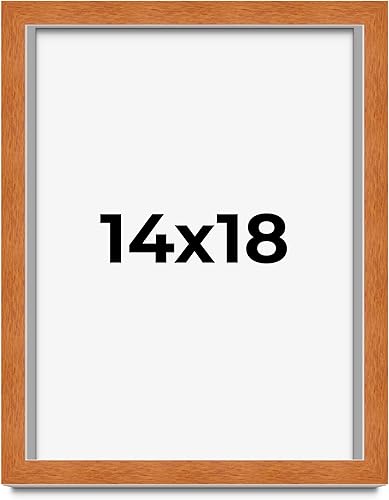 Miniatura 219 de Marco marrón de 18 x 24 pulgadas, marco de madera maciza de nuez de miel, ancho de moldeo de 0.875 pulgadas, profundidad de rabo de 0.875 pulgadas