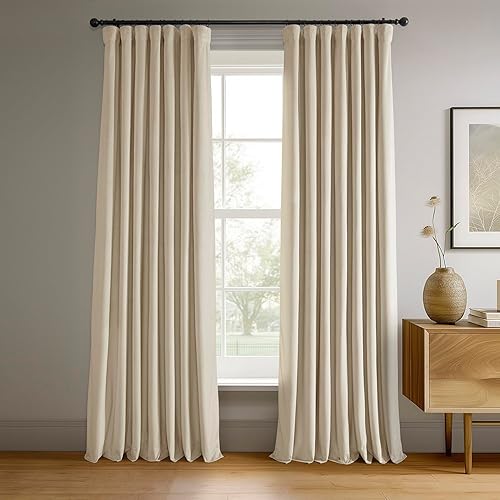 Miniatura 46 de HPD Half Price Drapes Cortinas Opacas Térmicas de Terciopelo Signature para Sala de Estar de 84 Pulgadas de Largo (1 Panel) con Bolsillo para Barra,