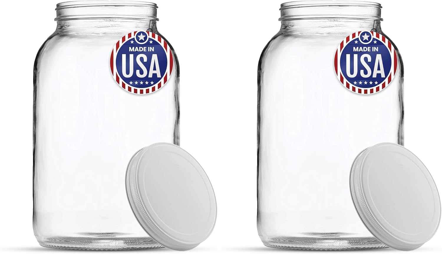 Fastrack 1 Gallon Glass Widemouth Jar, Clear (Pack of 2)