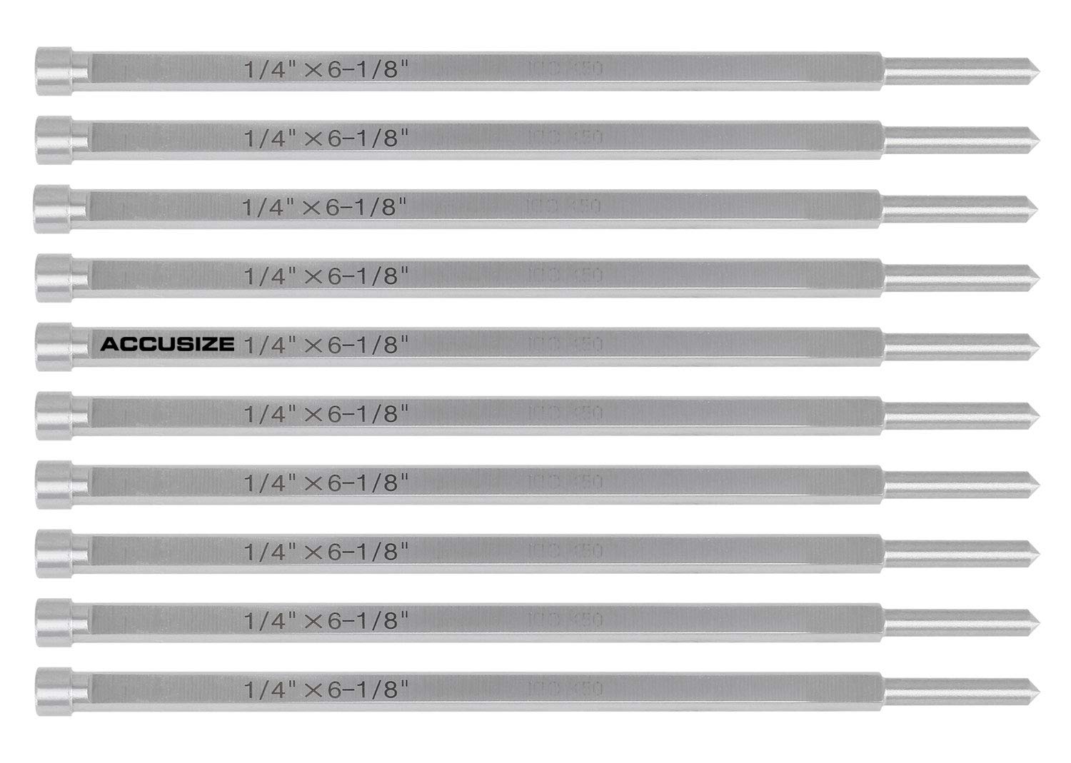 Accusize Industrial Tools 1/4" x 6-1/8" Pilot Pins for Annular Cutters, 10pcs/Pack, 0600-0230x10