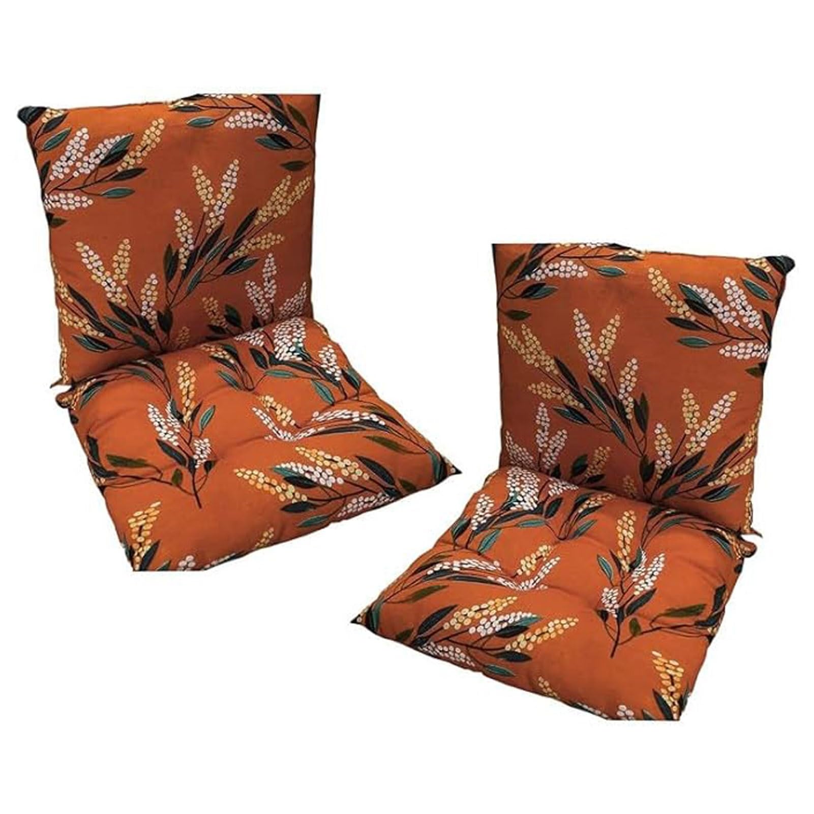Set Of 2 Garden Chair Cushions With Back Cushion 40 X 80 X 7cm High Back Cushion Chair Cushion For Outdoors And Indoors(Rot)