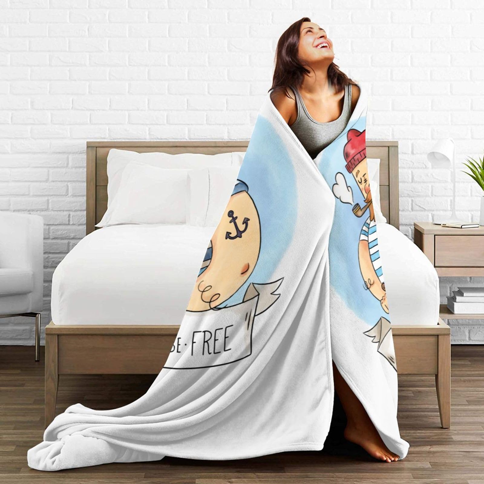 Amazon.com: Sailor Man Smoking A Cigarette Throw Blanket 50