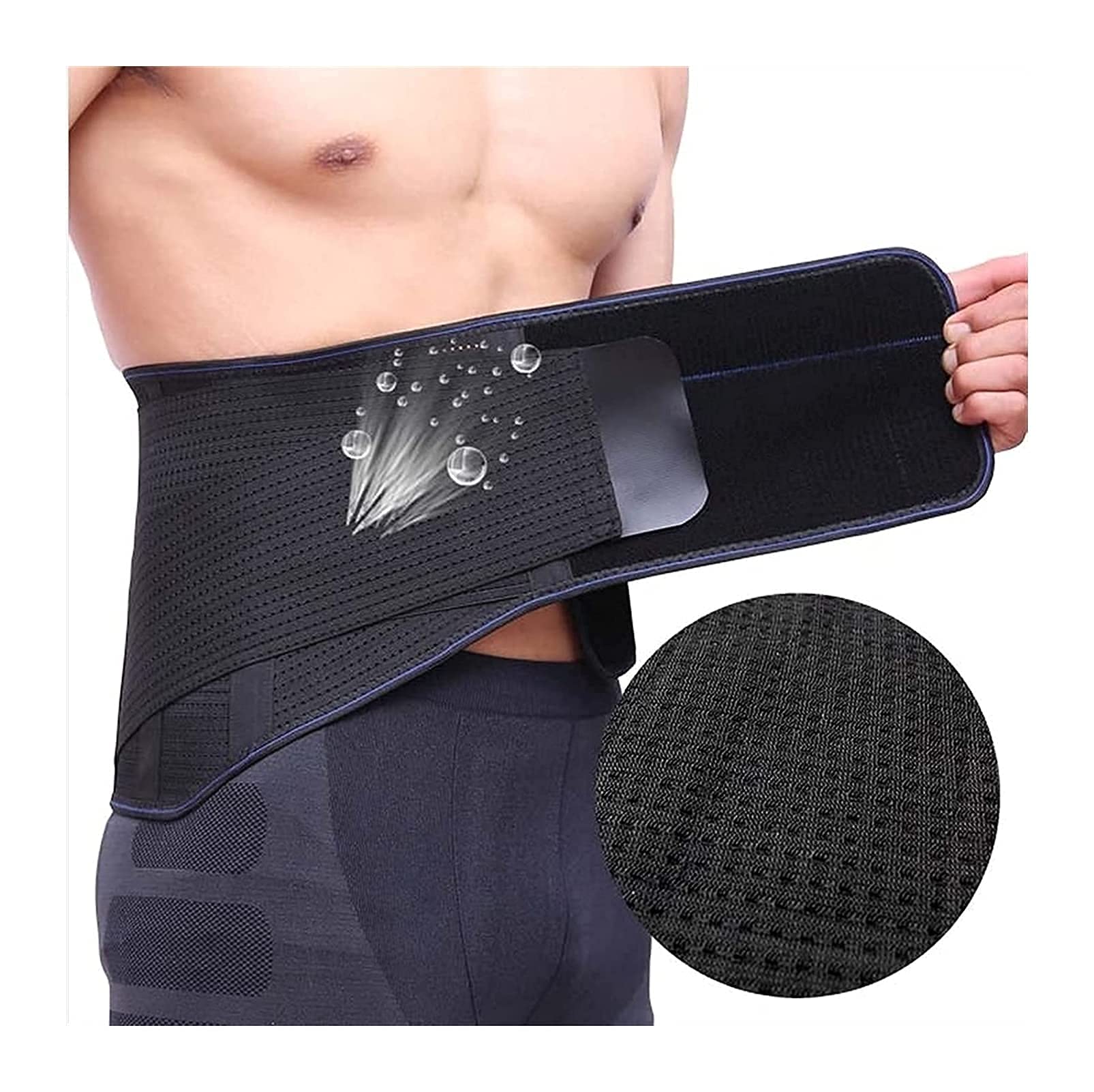 Tirantes para la Espalda Soporte Lumbar Inferior para Hombres y Mujeres, cinturón de Soporte Ajustable para la Espalda con Almohadilla Lumbar de Malla Transpirable para aliviar el Dolor ()