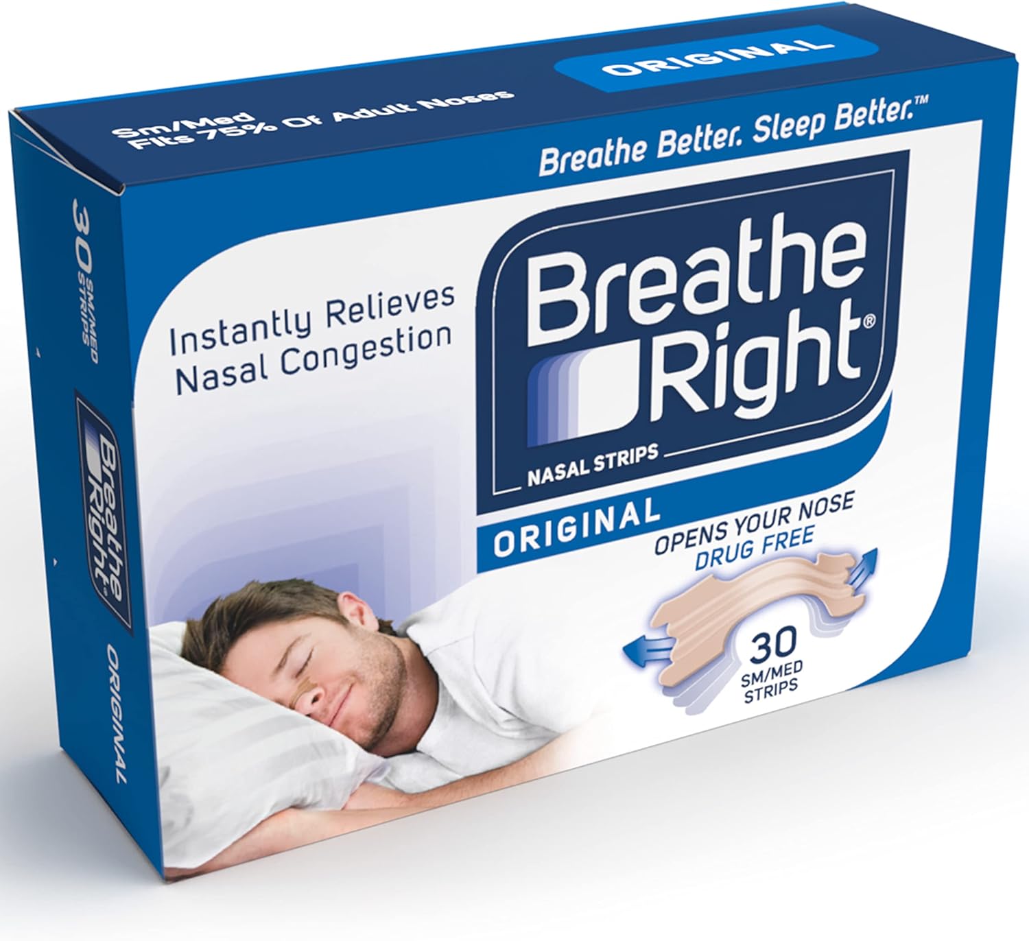 Breathe Right Nasal Strips Original Small/Medium 30s Instantly