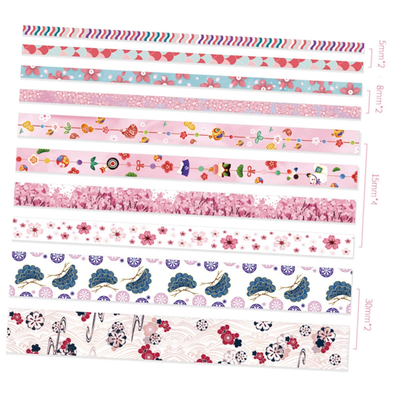 Operitacx 10rotoli Washi Tape Decorativo Nastro Adesivo Per Scrapbook e Fai Te Motivo Albero Di Ciliegio