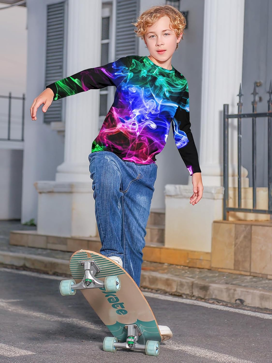 RAISEVERN Boys Girls 3D T-Shirt Graphic Print Tees Long Sleeve Shirts Size 6-14 - Image 3