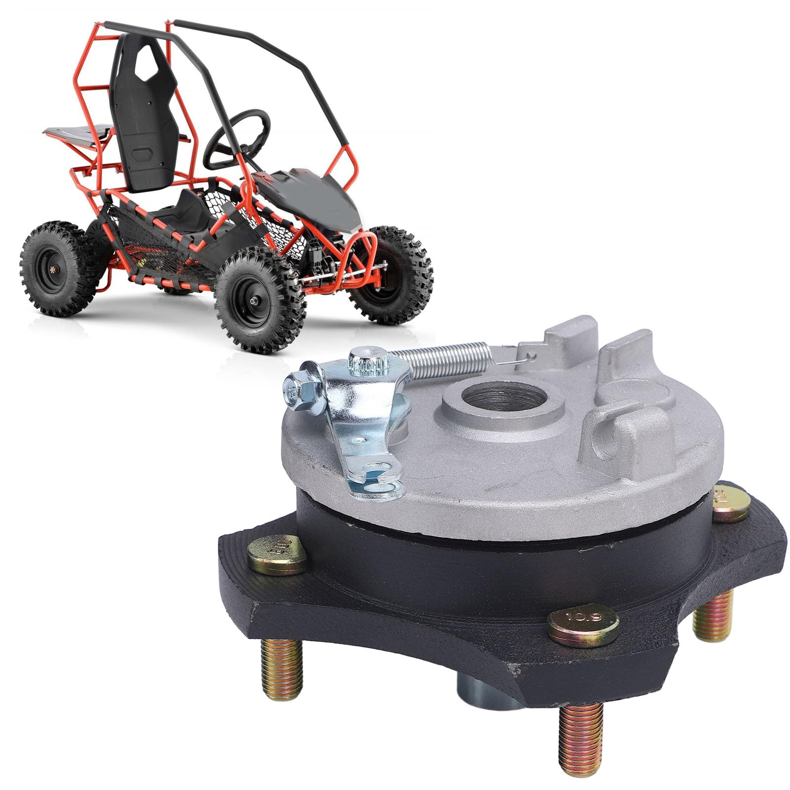 tamburo freno sinistro, lega ad alta resistenza, asse da 17 mm, bulloni 4xM10, per 110cc, 125cc, 150cc ATV, Go Kart, UTV, quad, parte di ricambio con coperchio frizione