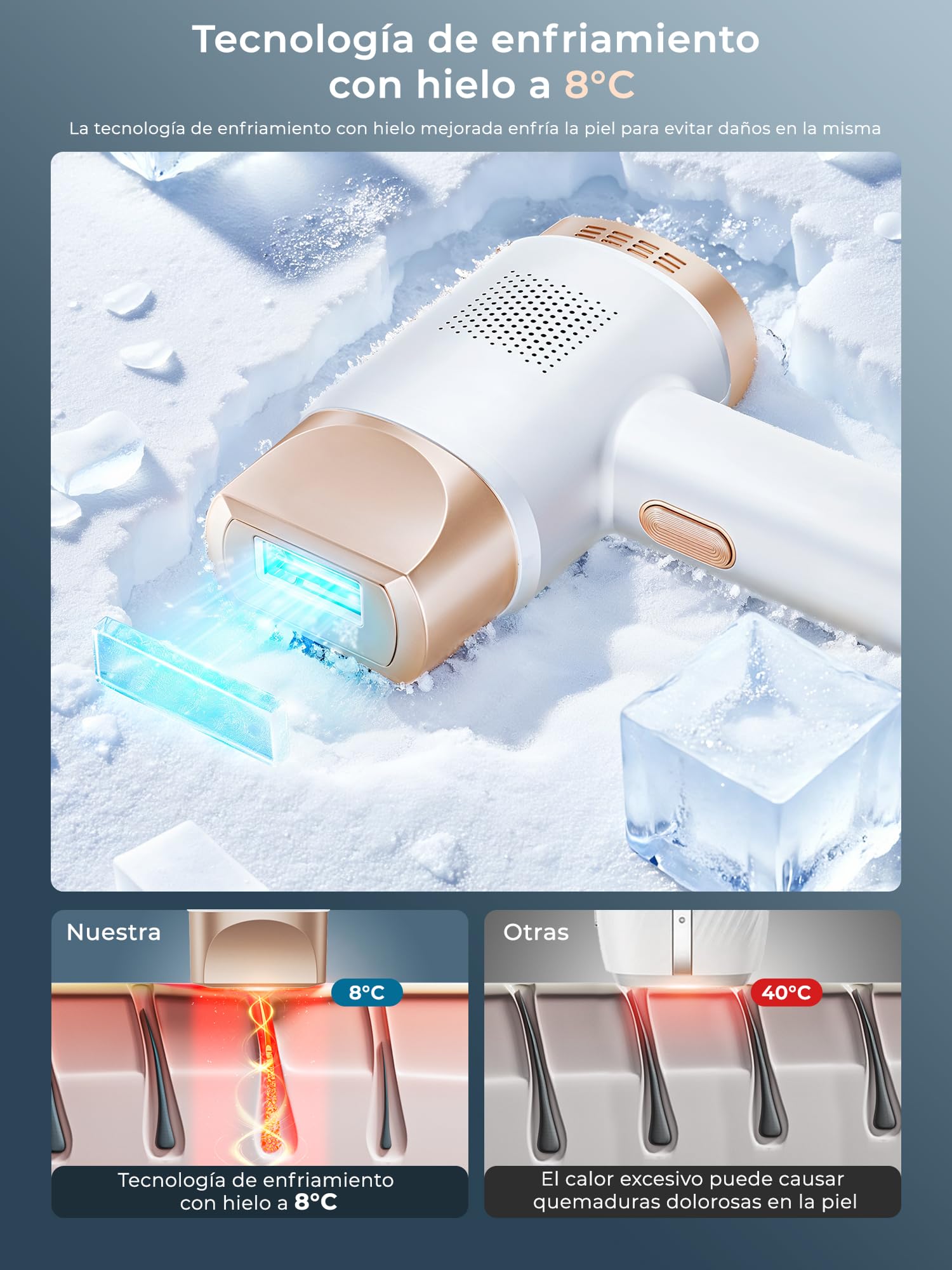 Visita la tienda de Deplite 21J Depiladora Laser con Función de Refrigeración, 600-1200NM Depiladora Luz Pulsada con 9 Niveles de Energía, Pantalla Táctil LCD para Mujer y Hombre, Bikini, Axilas, Cara, Cuerpo Blanco in use