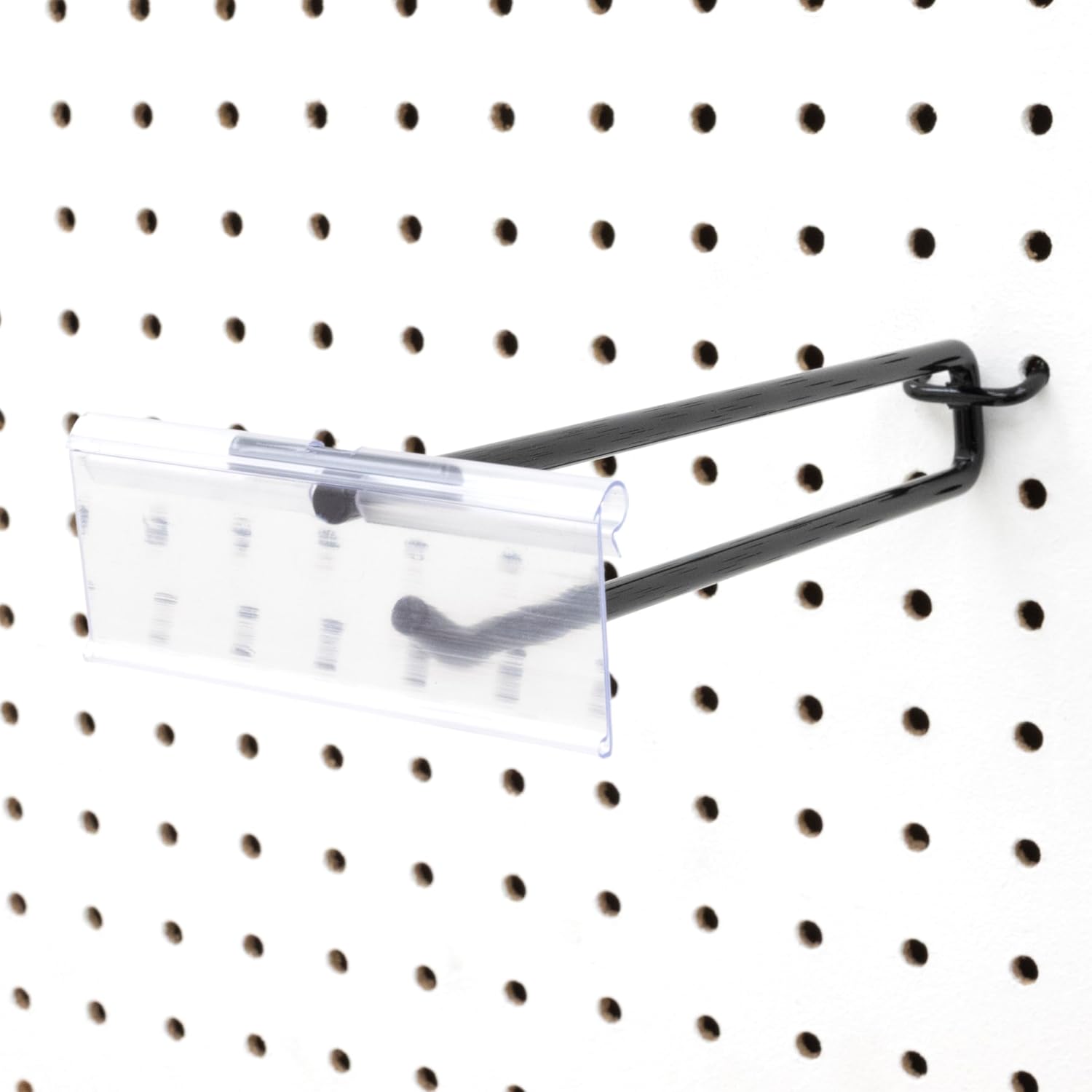 VICTORY DISPLAY & STORE FIXTURE MFG 8-inch Long Slatwall and Pegboard Hook with Attached Price Tag Sign Holder - Holds a 3.5" Wide x 1.25" High Price Tag (50)