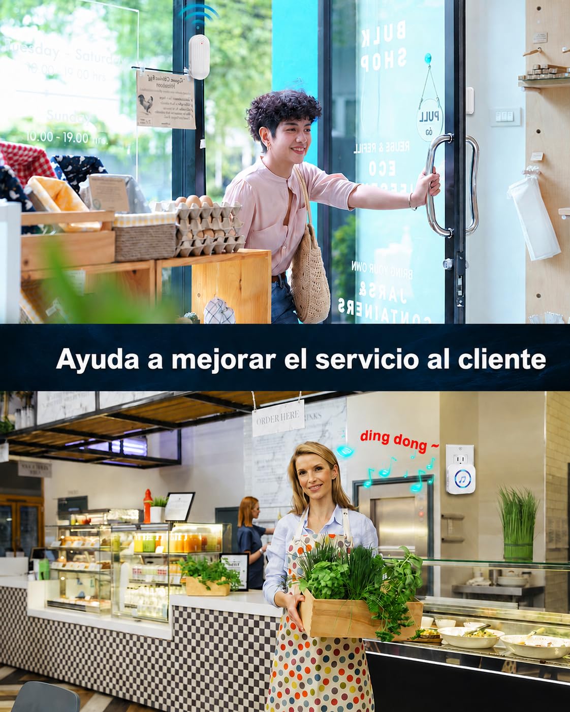 SanJie Sensor de puerta y ventana, alarma de puerta, 240 m, alcance de 55 melodías en 5 volúmenes, sensor de puerta para casa, sistema de alarma para puerta de tienda/casa, contacto de ventana, 1